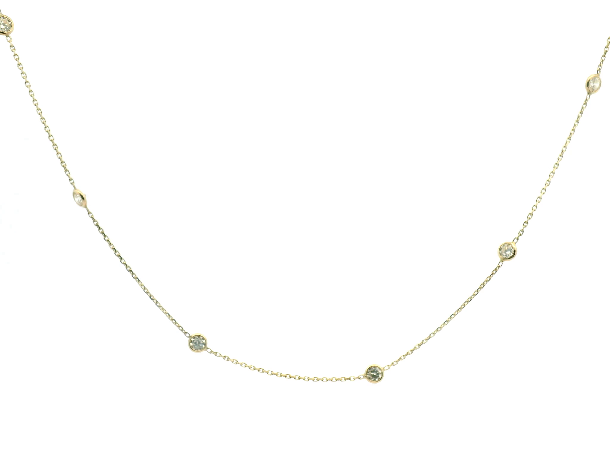 Diamond Bezel Station Necklace