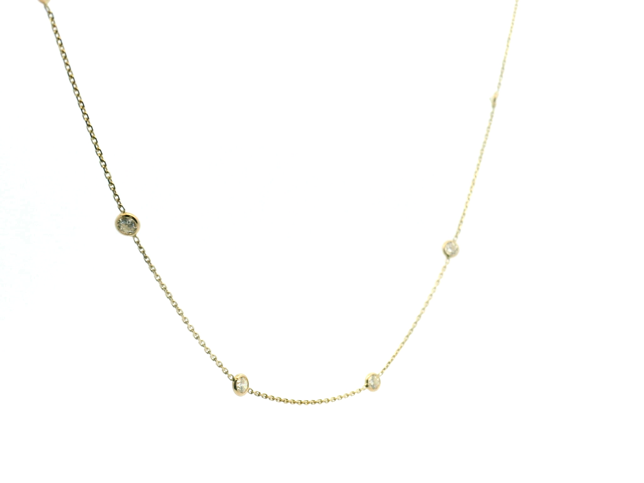 Diamond Bezel Station Necklace
