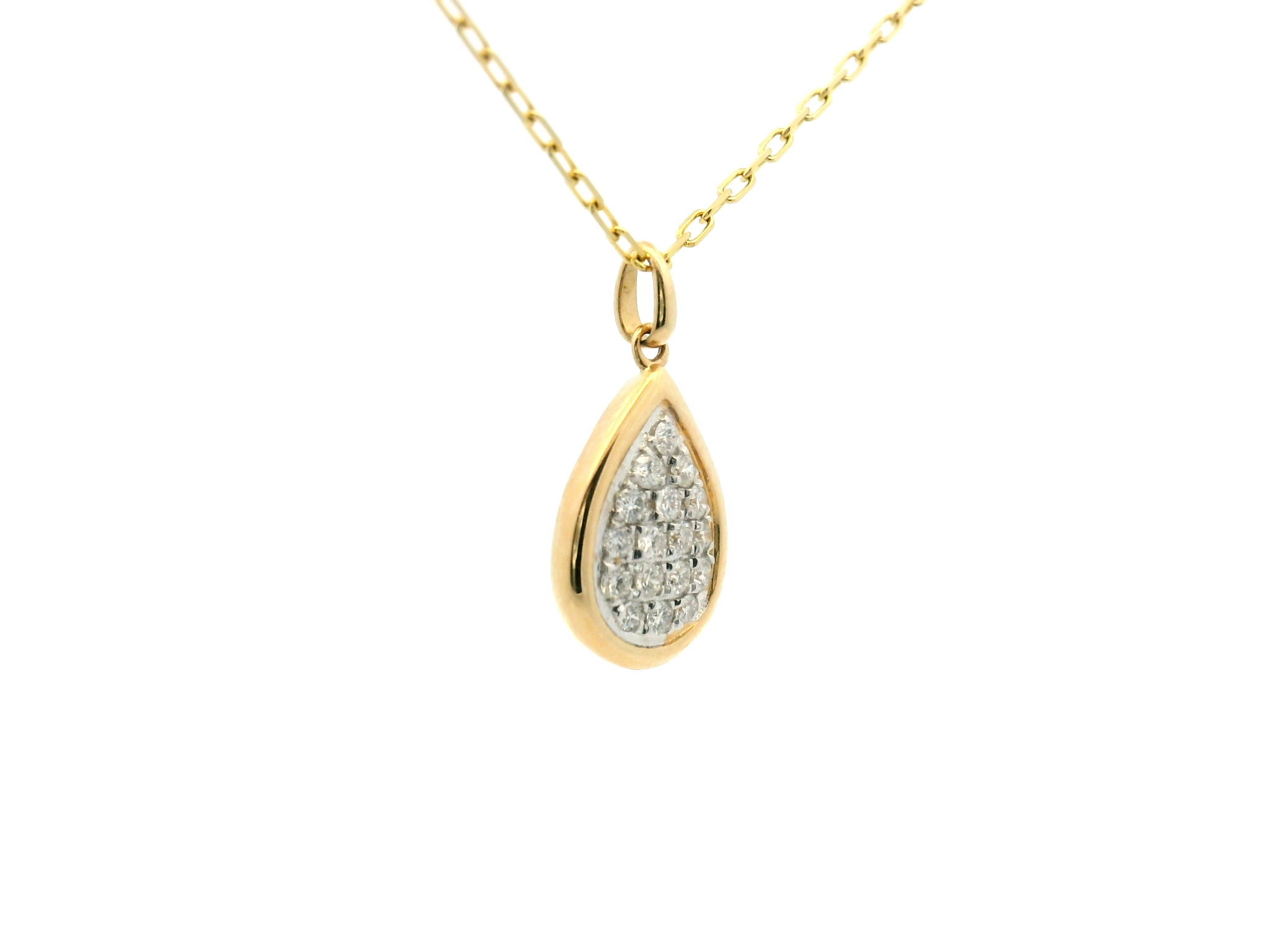 Diamond Cluster Teardrop Pendant Necklace