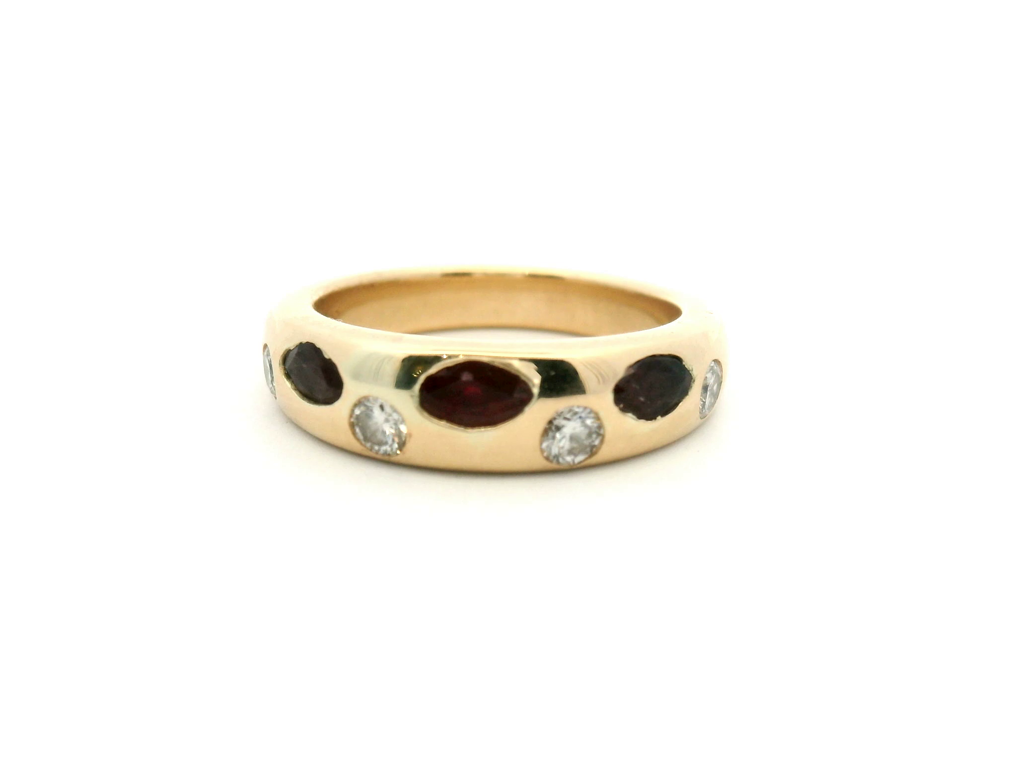 Ruby and Diamond Flush Set Band