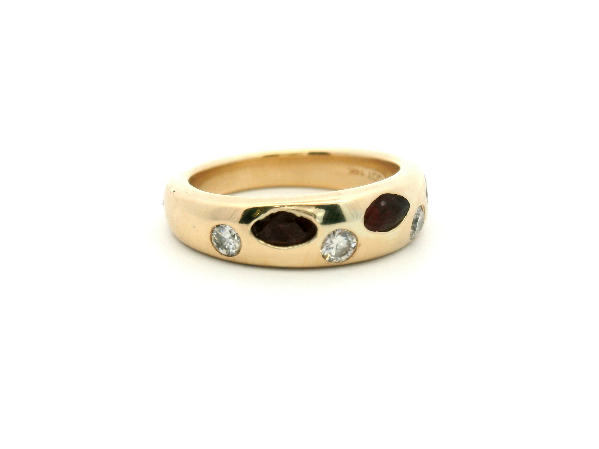 Ruby and Diamond Flush Set Band