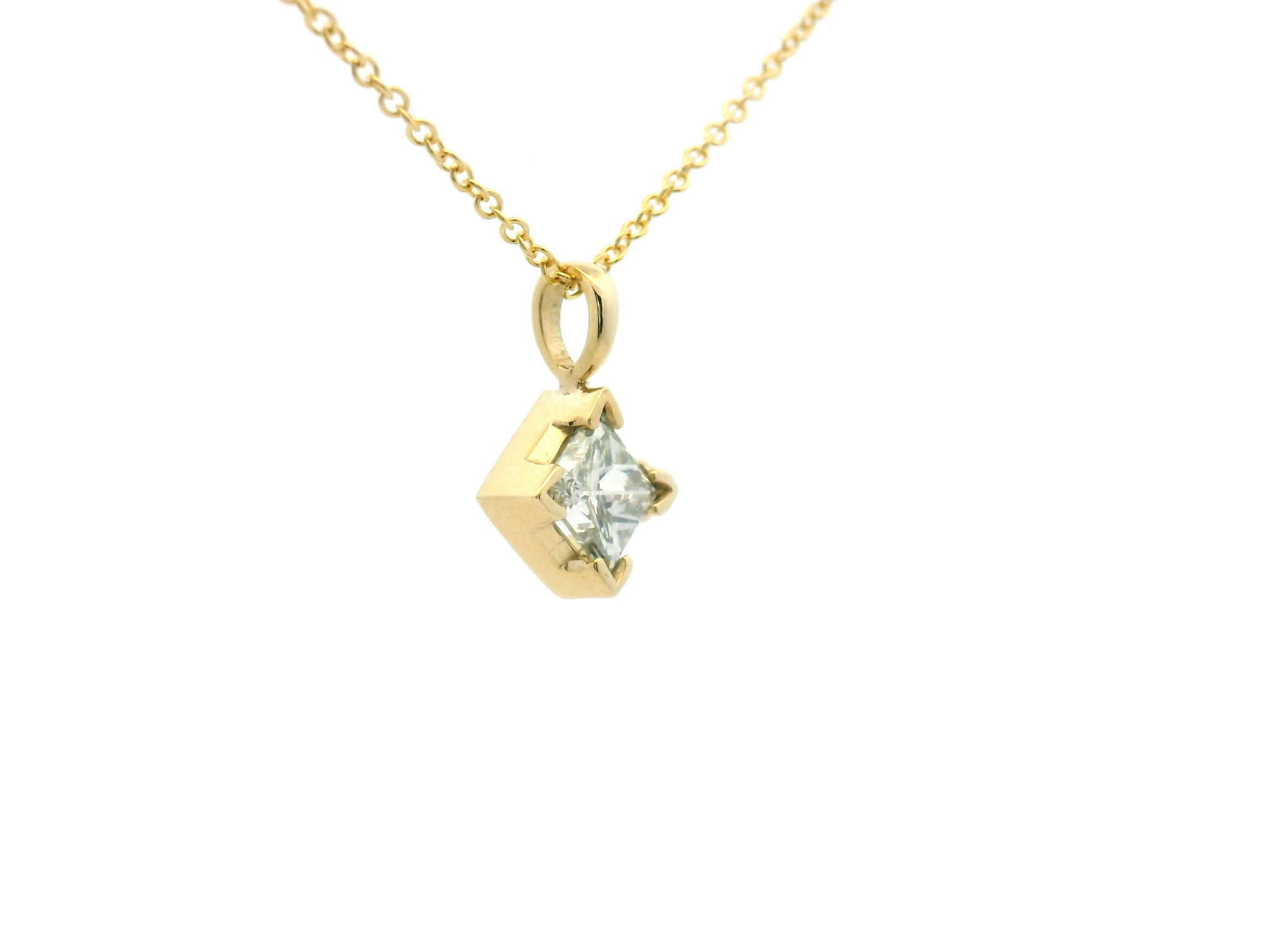 Princess Cut Diamond Pendant Necklace