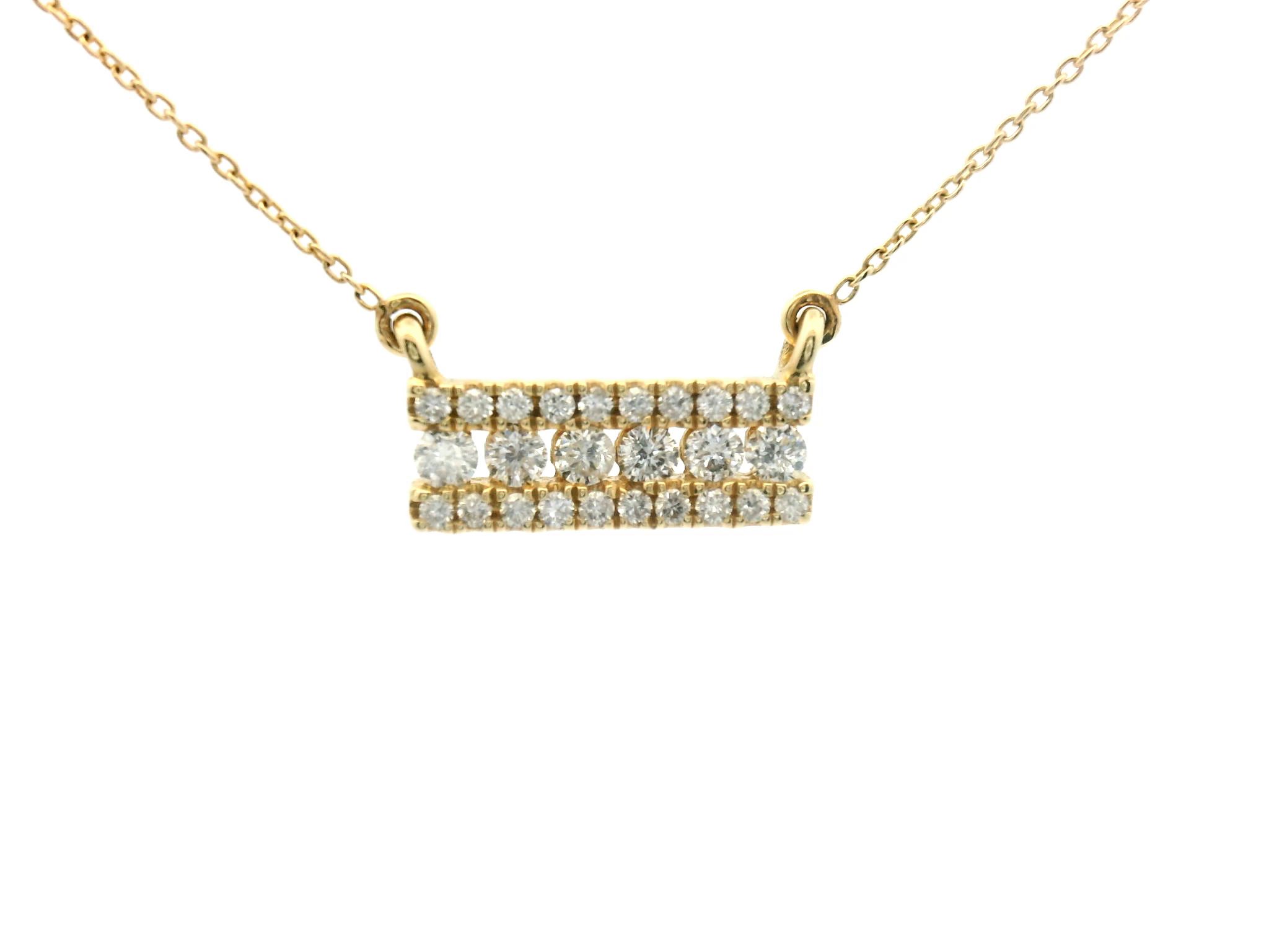Diamond Bar Pendant Necklace