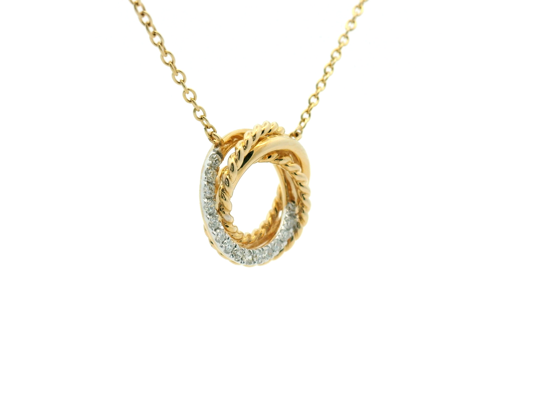 Diamond Stationary Pinwheel Pendant Necklace