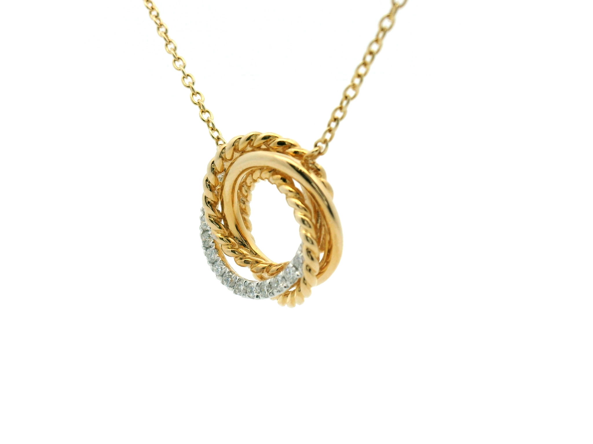 Diamond Stationary Pinwheel Pendant Necklace