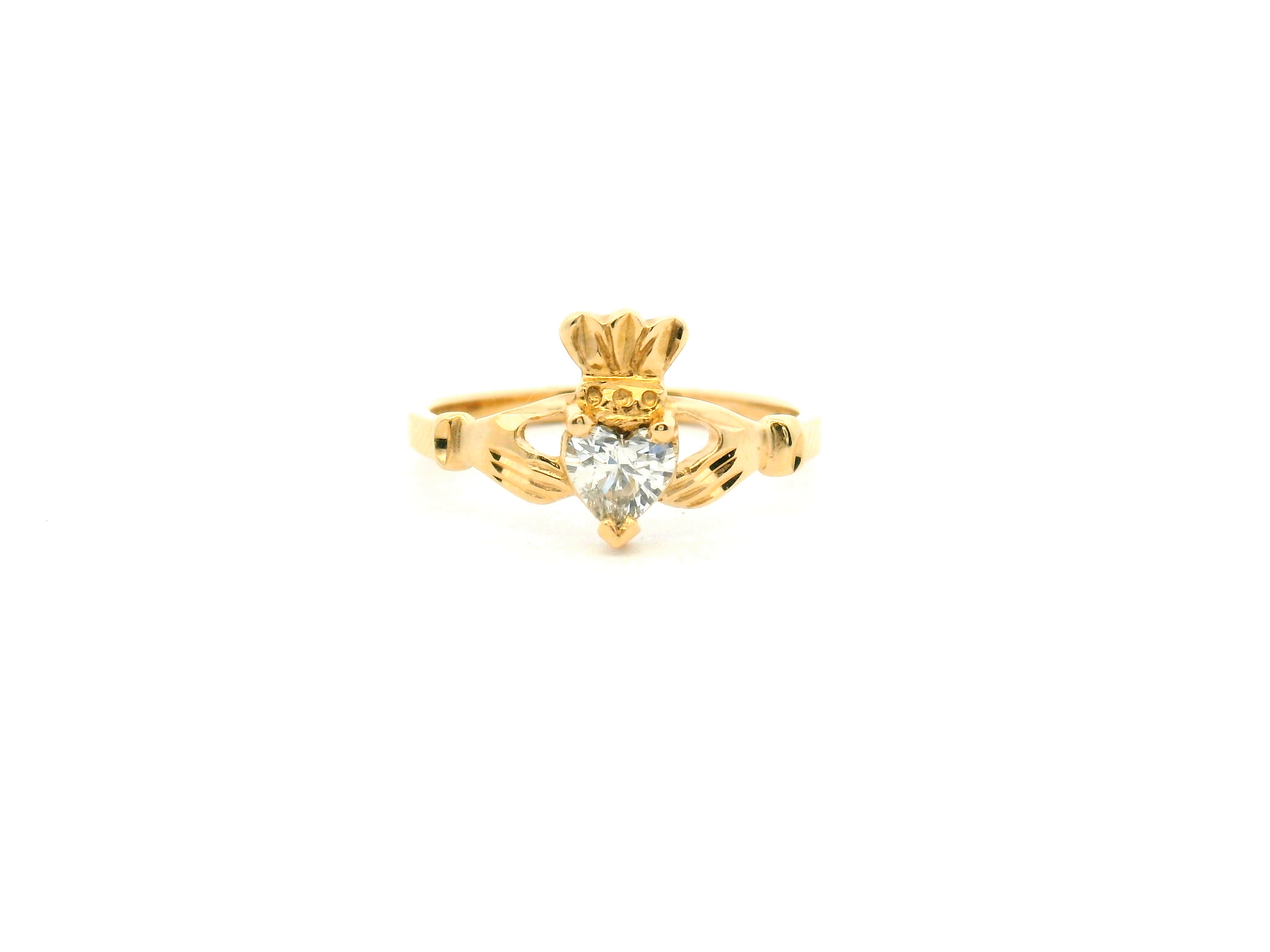 Heart Diamond Claddagh Ring