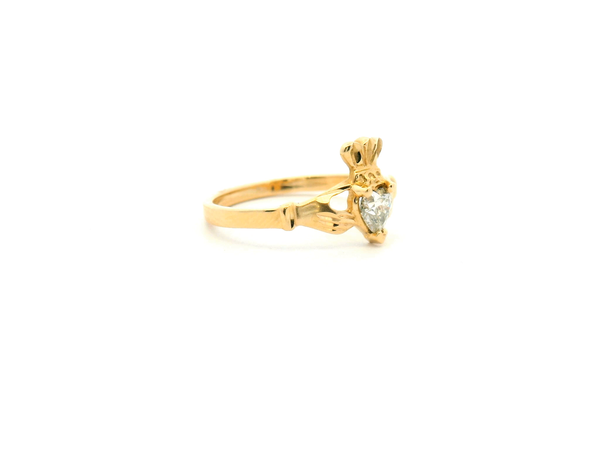 Heart Diamond Claddagh Ring