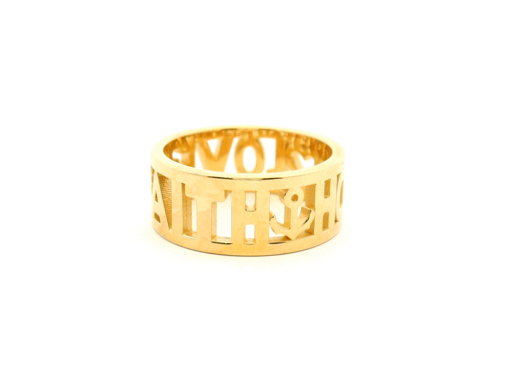 Faith Hope Love Gold Eternity Band