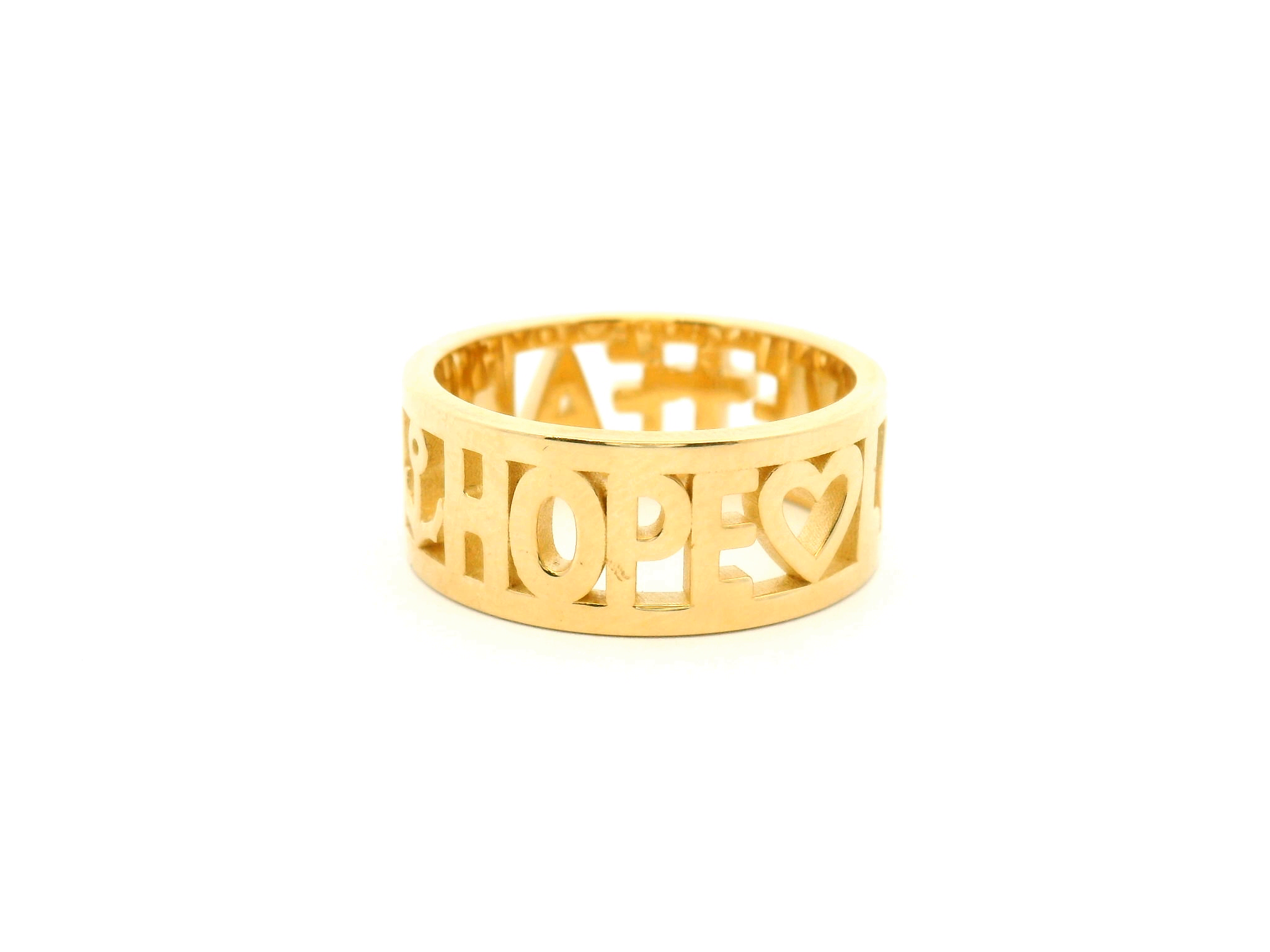 Faith Hope Love Gold Eternity Band