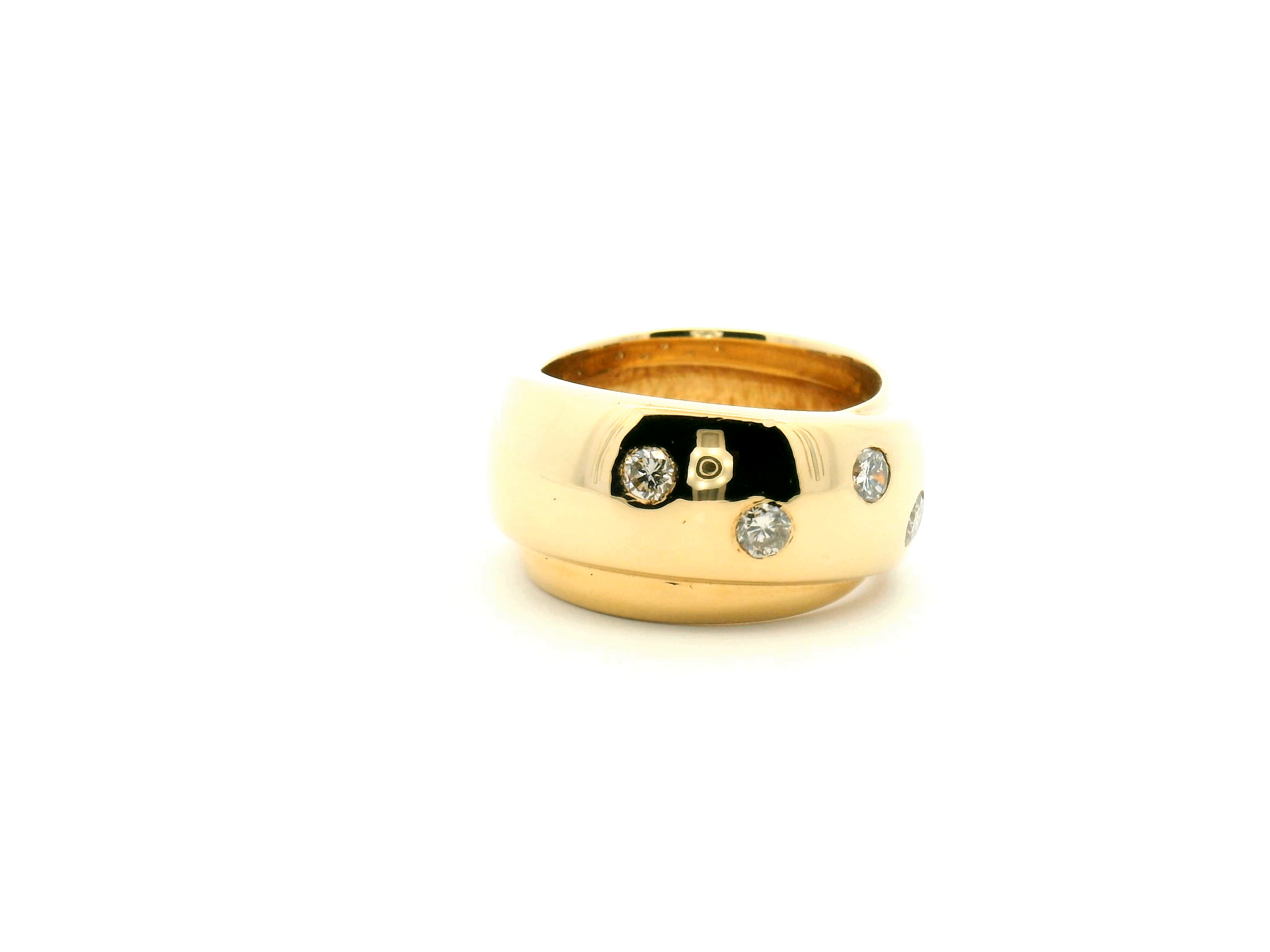 Flush Set Diamond Rolled Fashion Ring