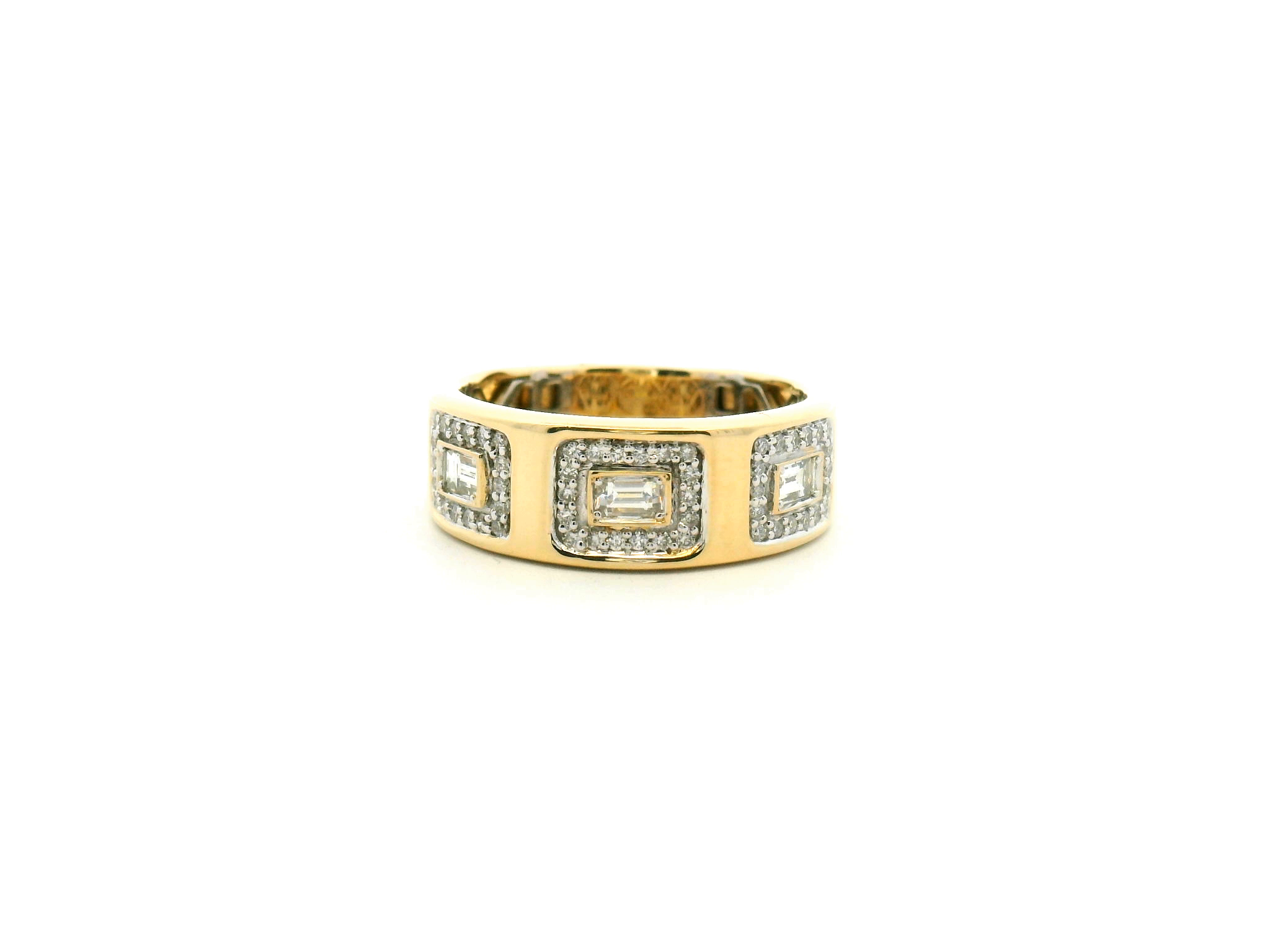Round and Baguette Diamond Fashion Ring