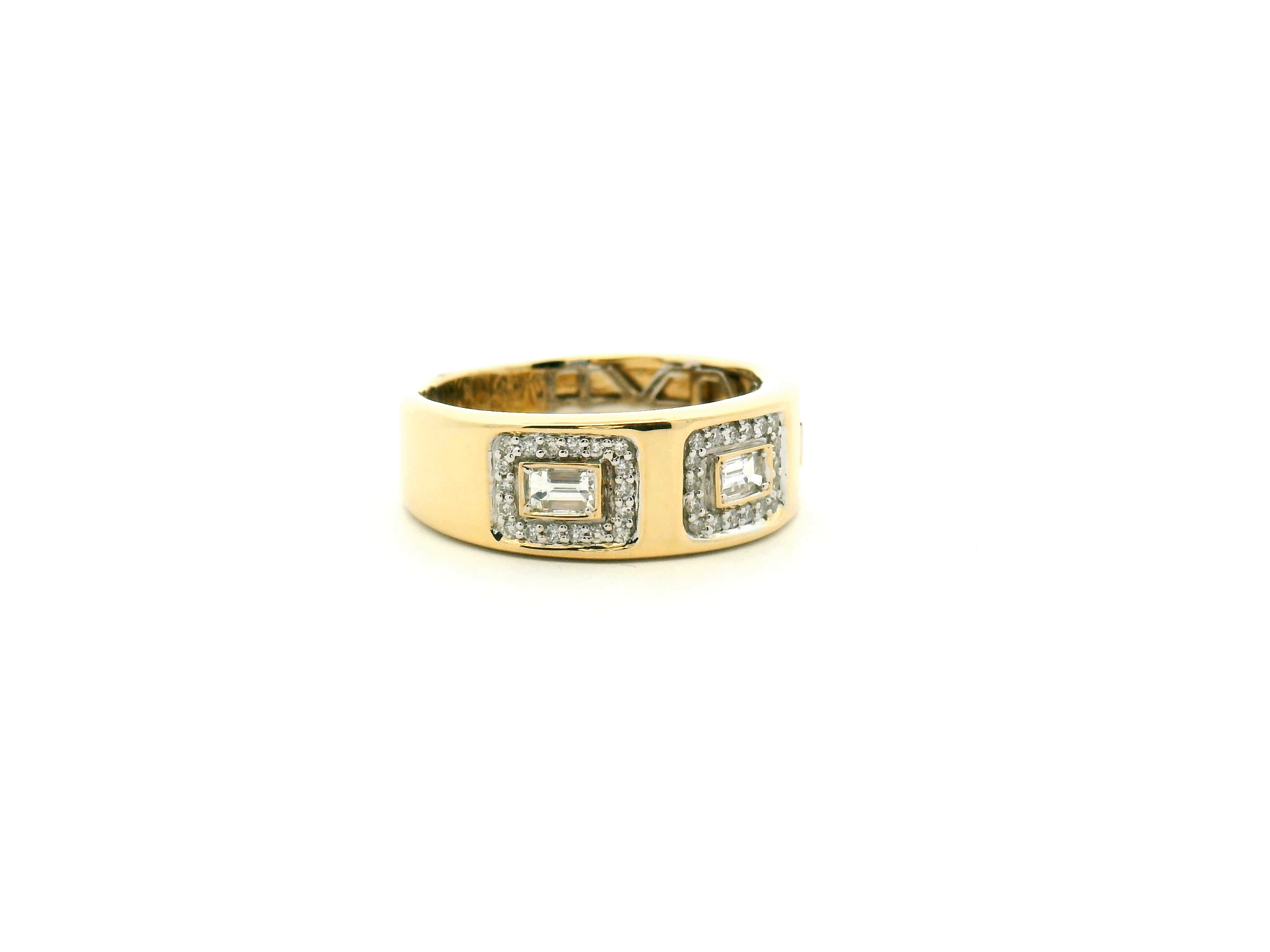 Round and Baguette Diamond Fashion Ring