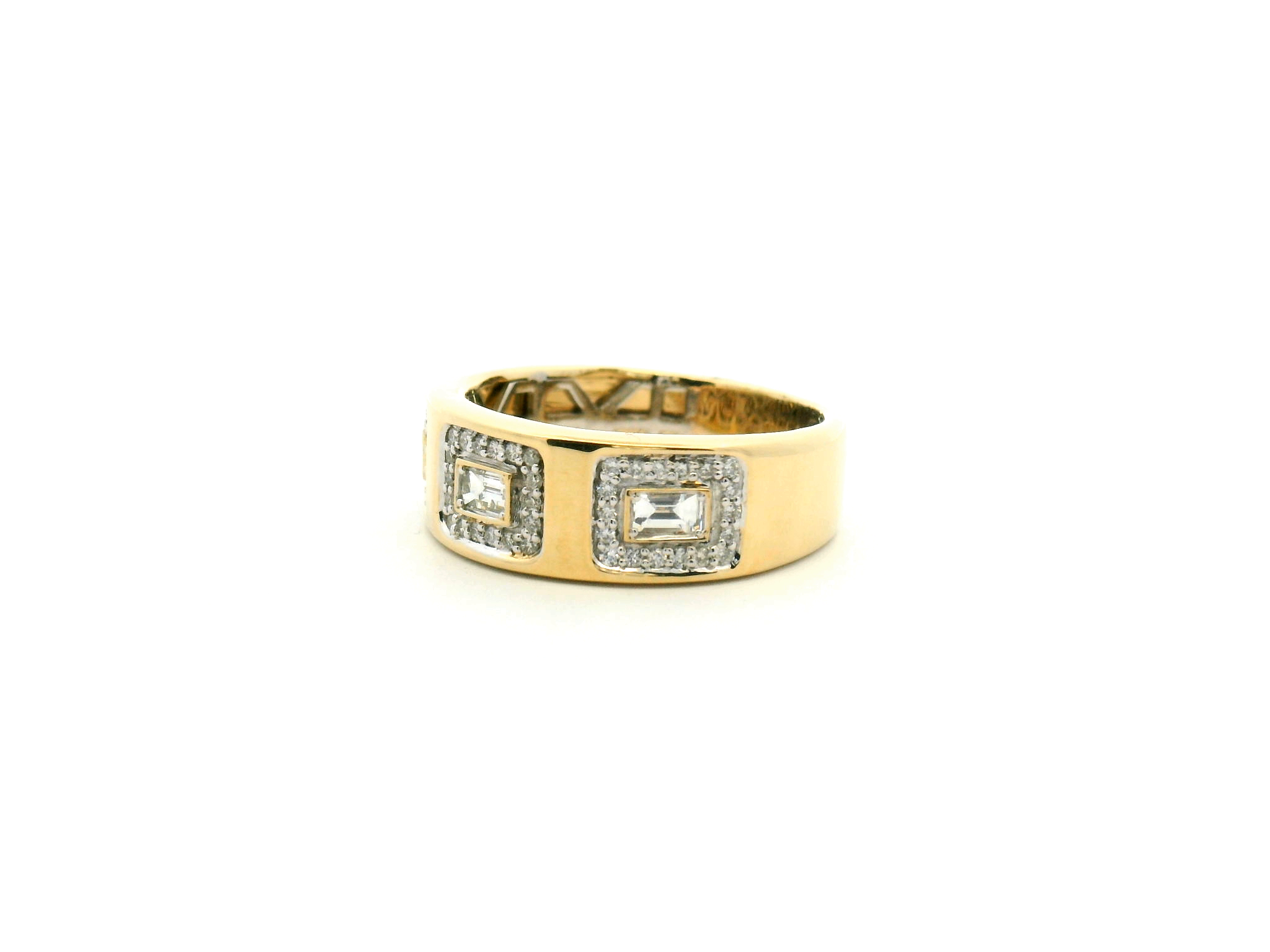 Round and Baguette Diamond Fashion Ring