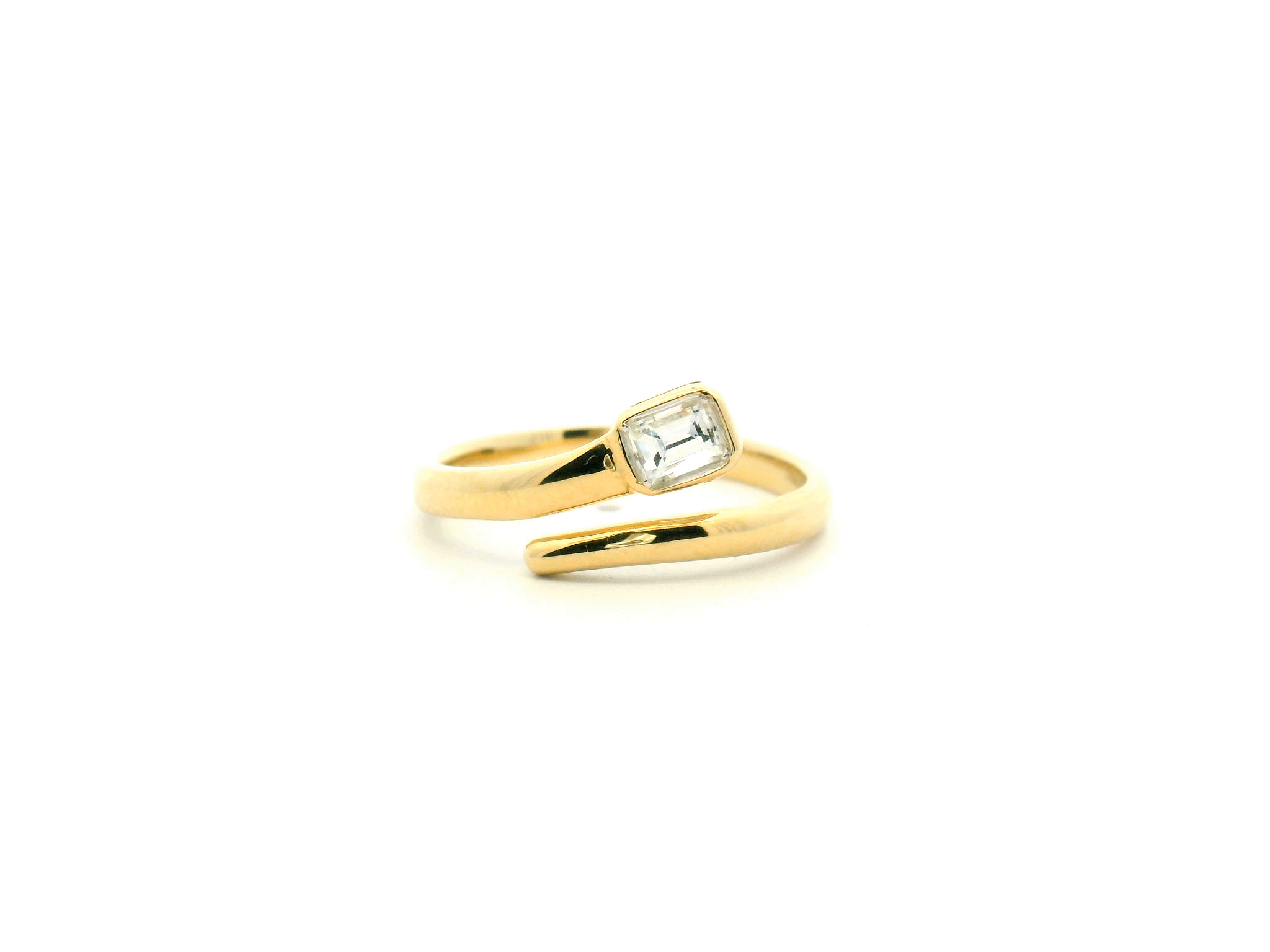 Emerald Cut Diamond Bypass Fashion Ring