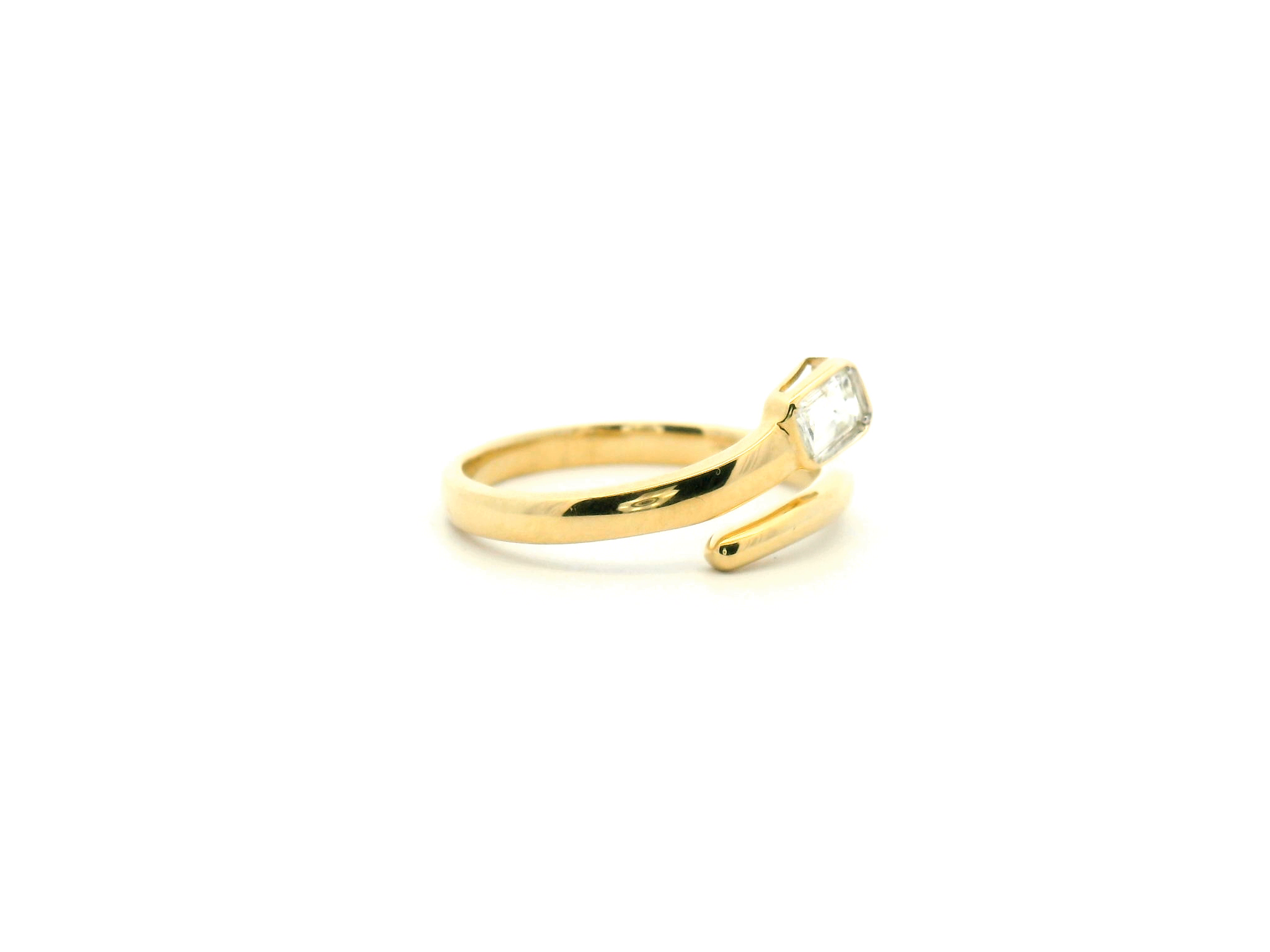 Emerald Cut Diamond Bypass Fashion Ring