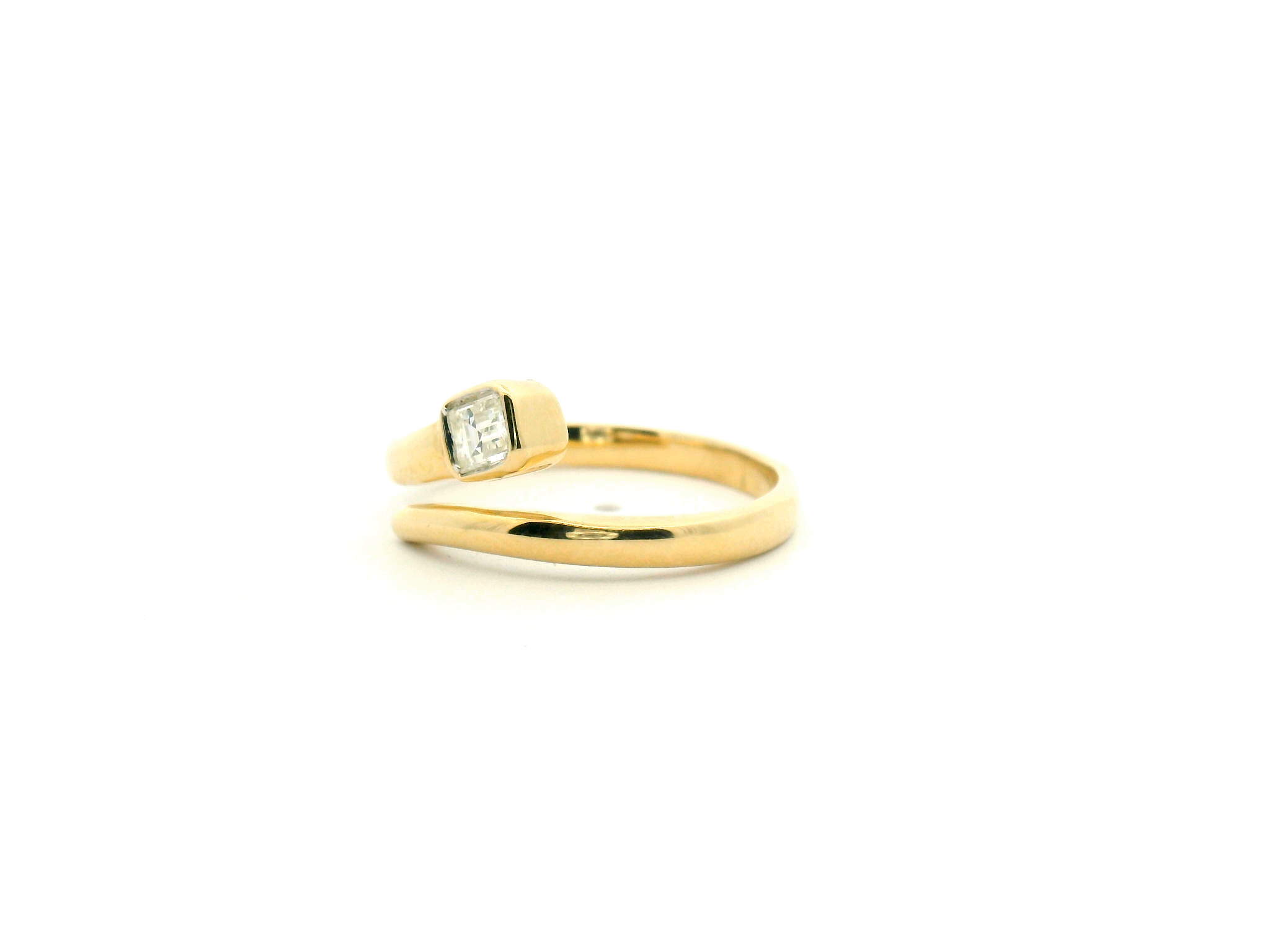 Emerald Cut Diamond Bypass Fashion Ring