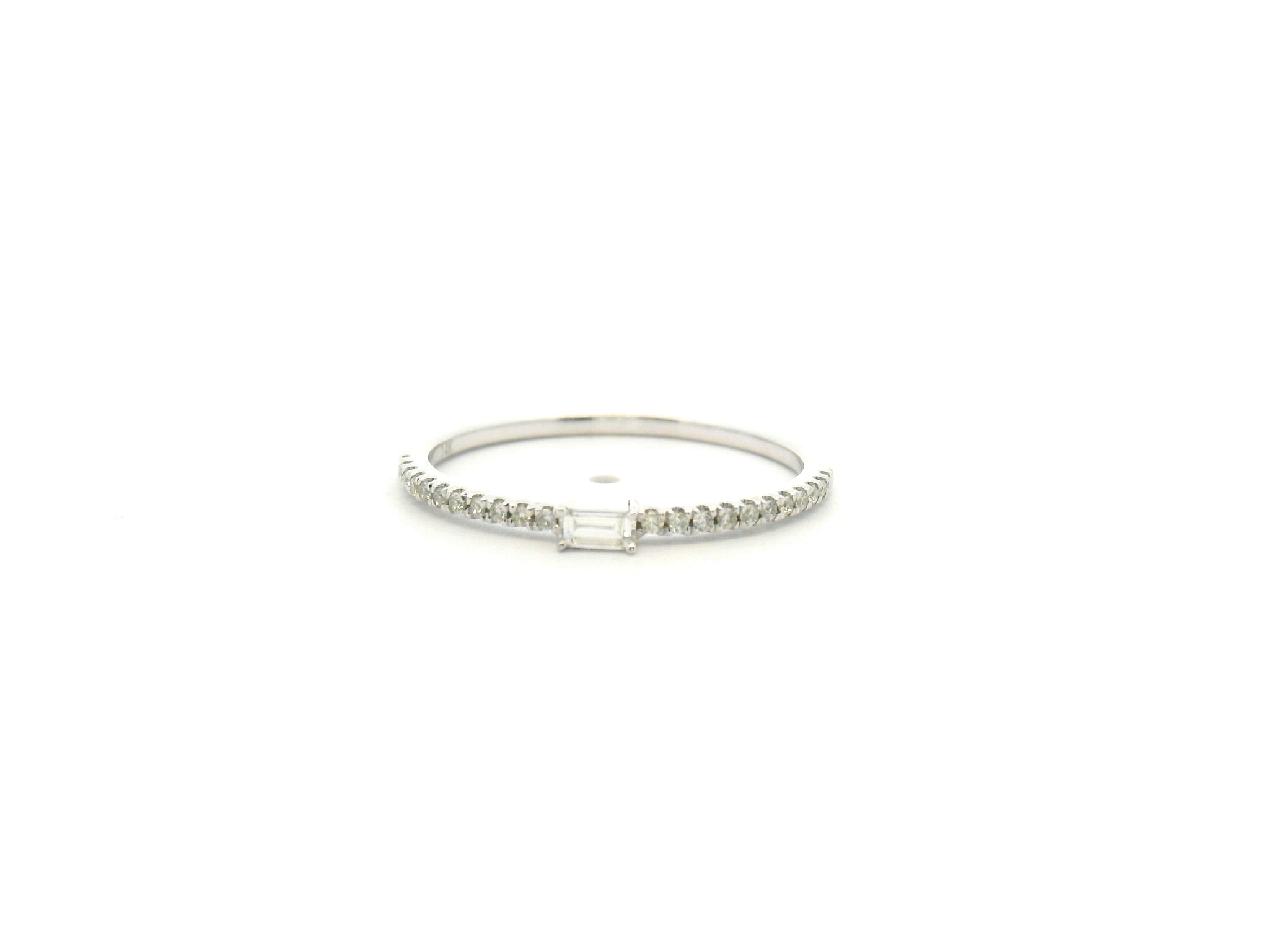 Baguette Center Diamond Wedding Band