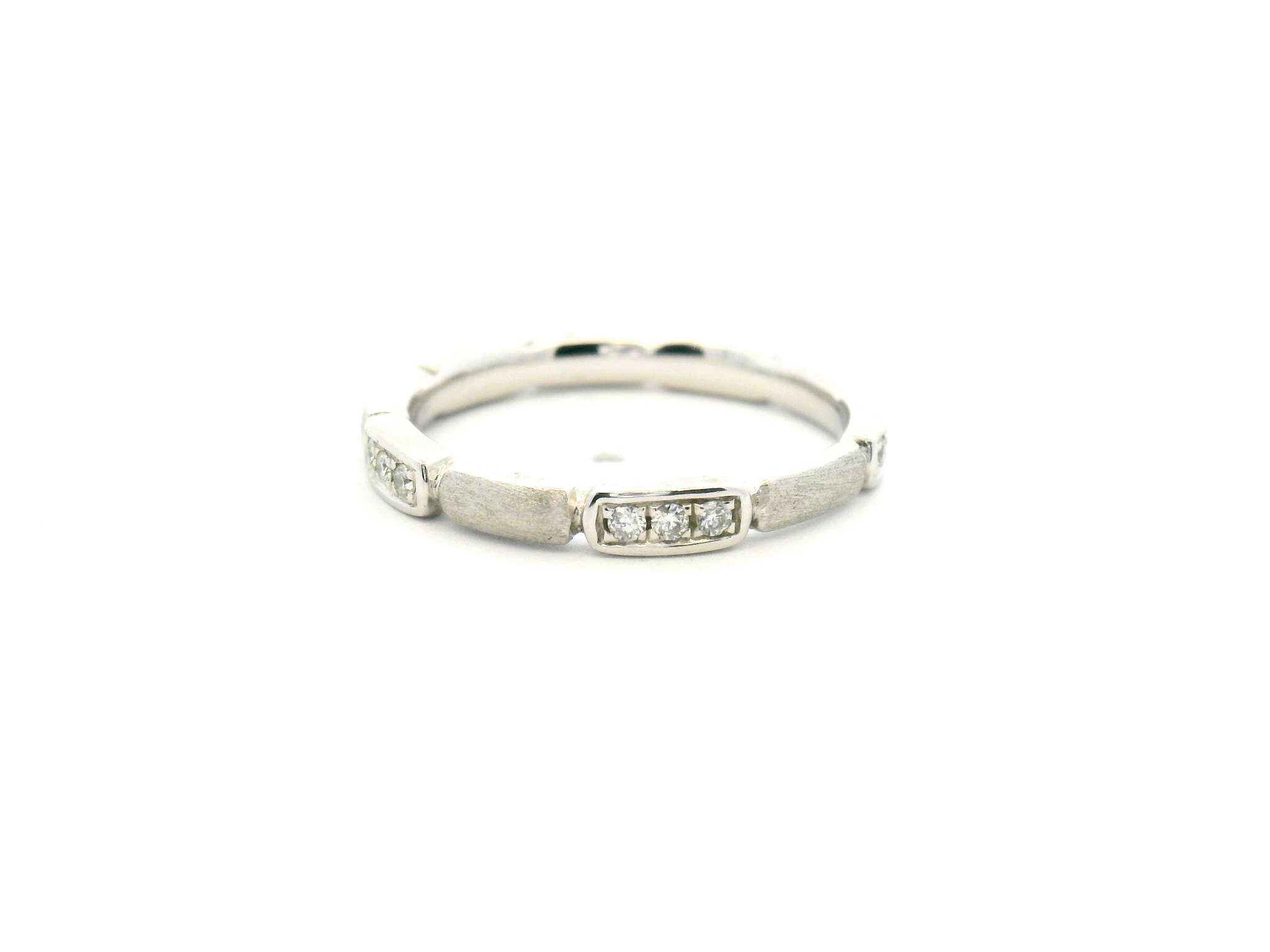 Diamond Station Bar Wedding Band