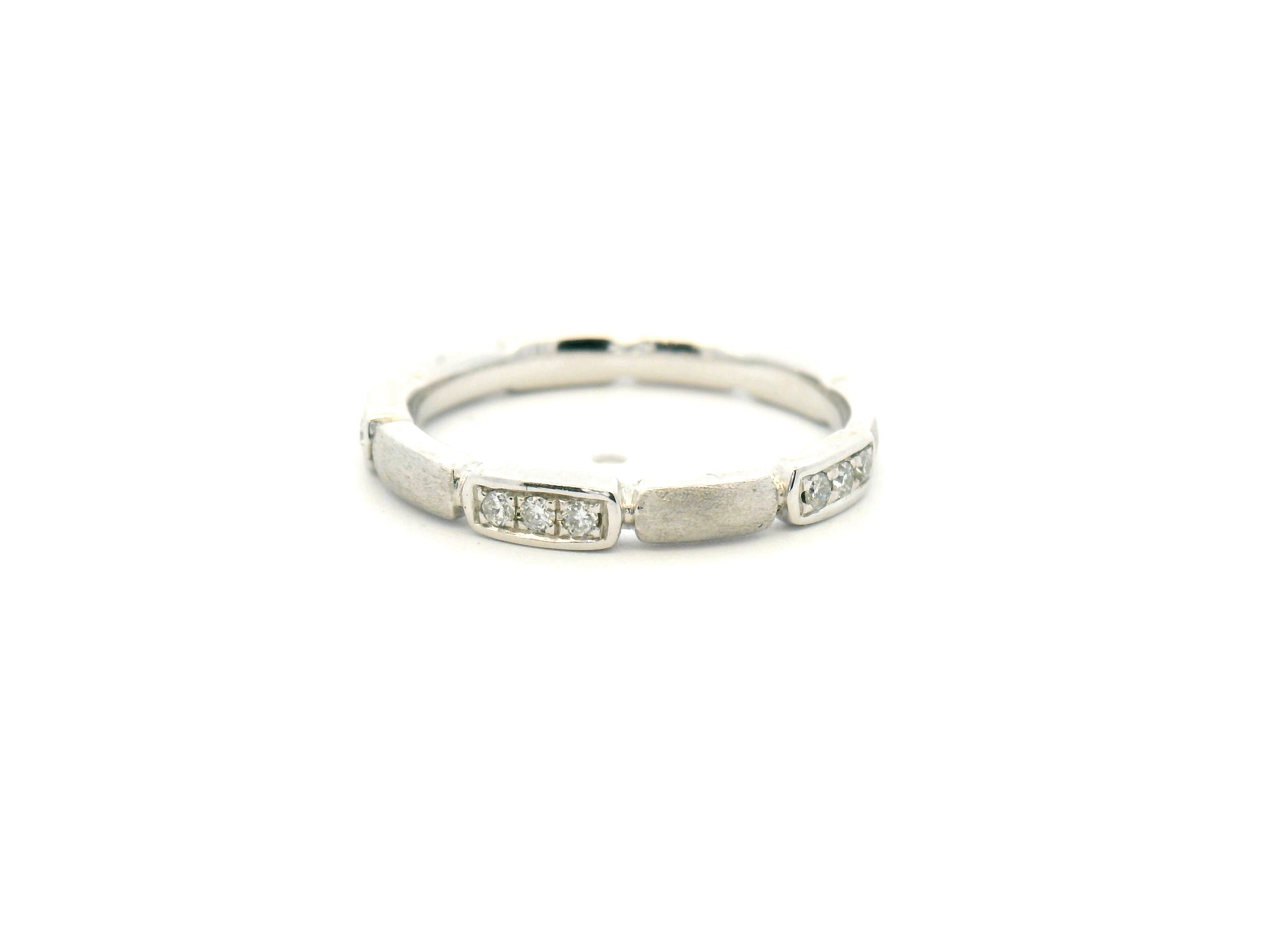 Diamond Station Bar Wedding Band