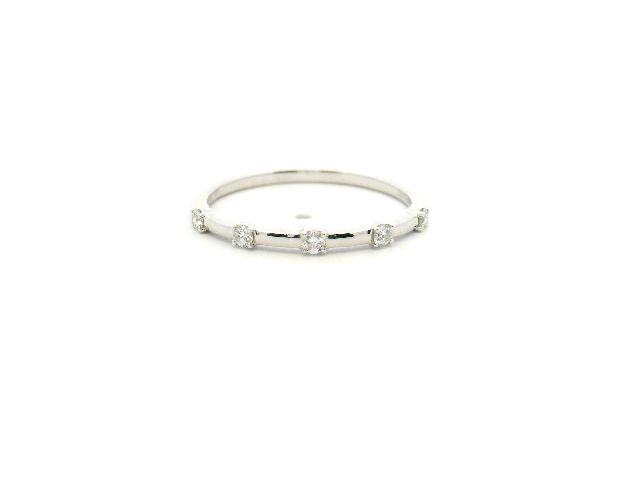 Diamond Station Wedding Band