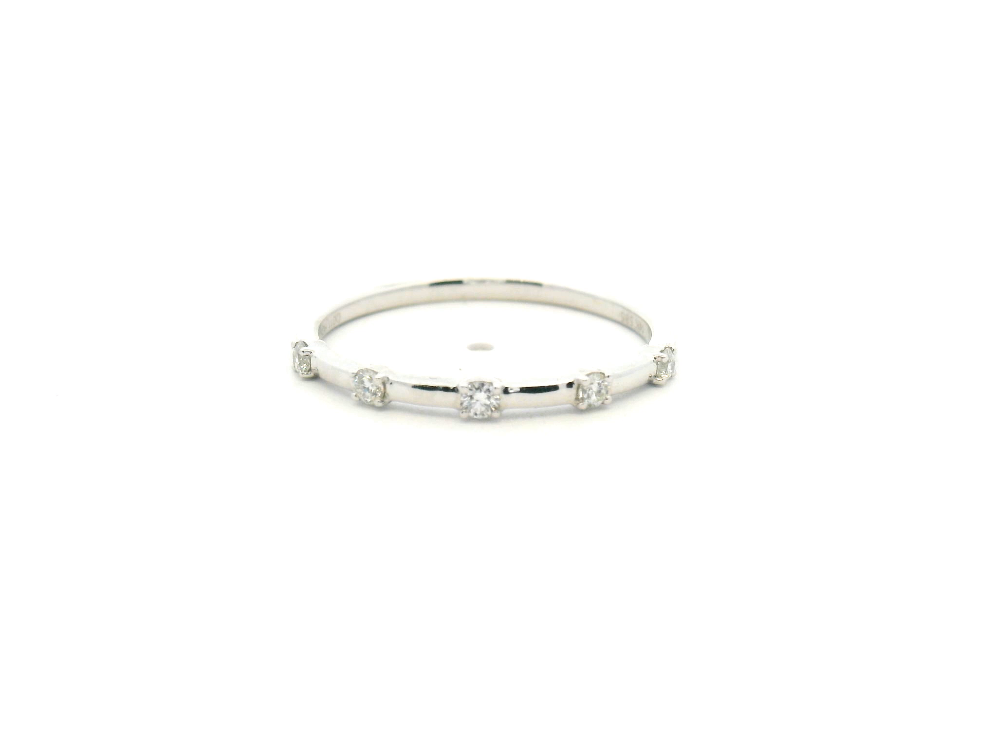 Diamond Station Wedding Band