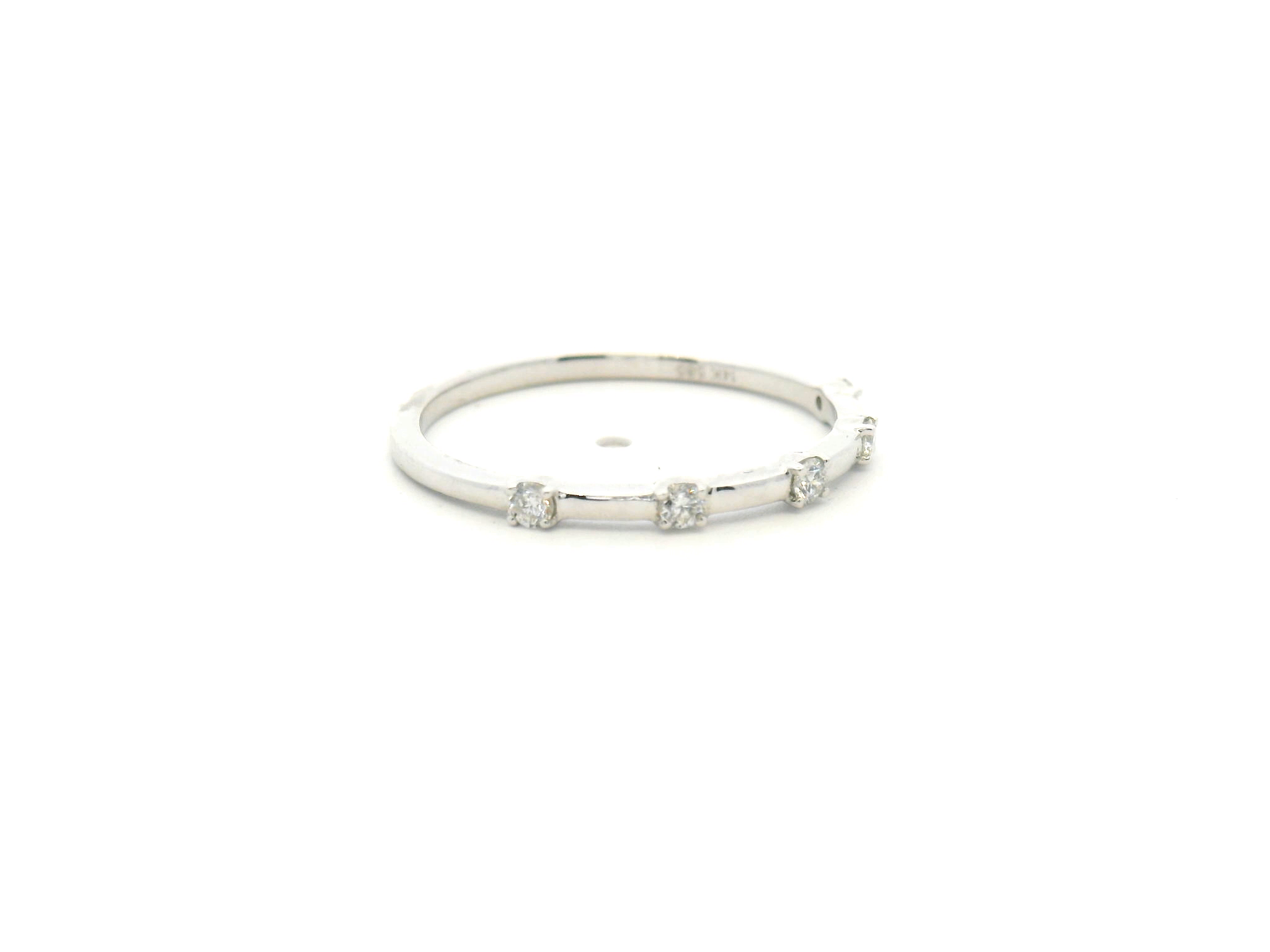 Diamond Station Wedding Band