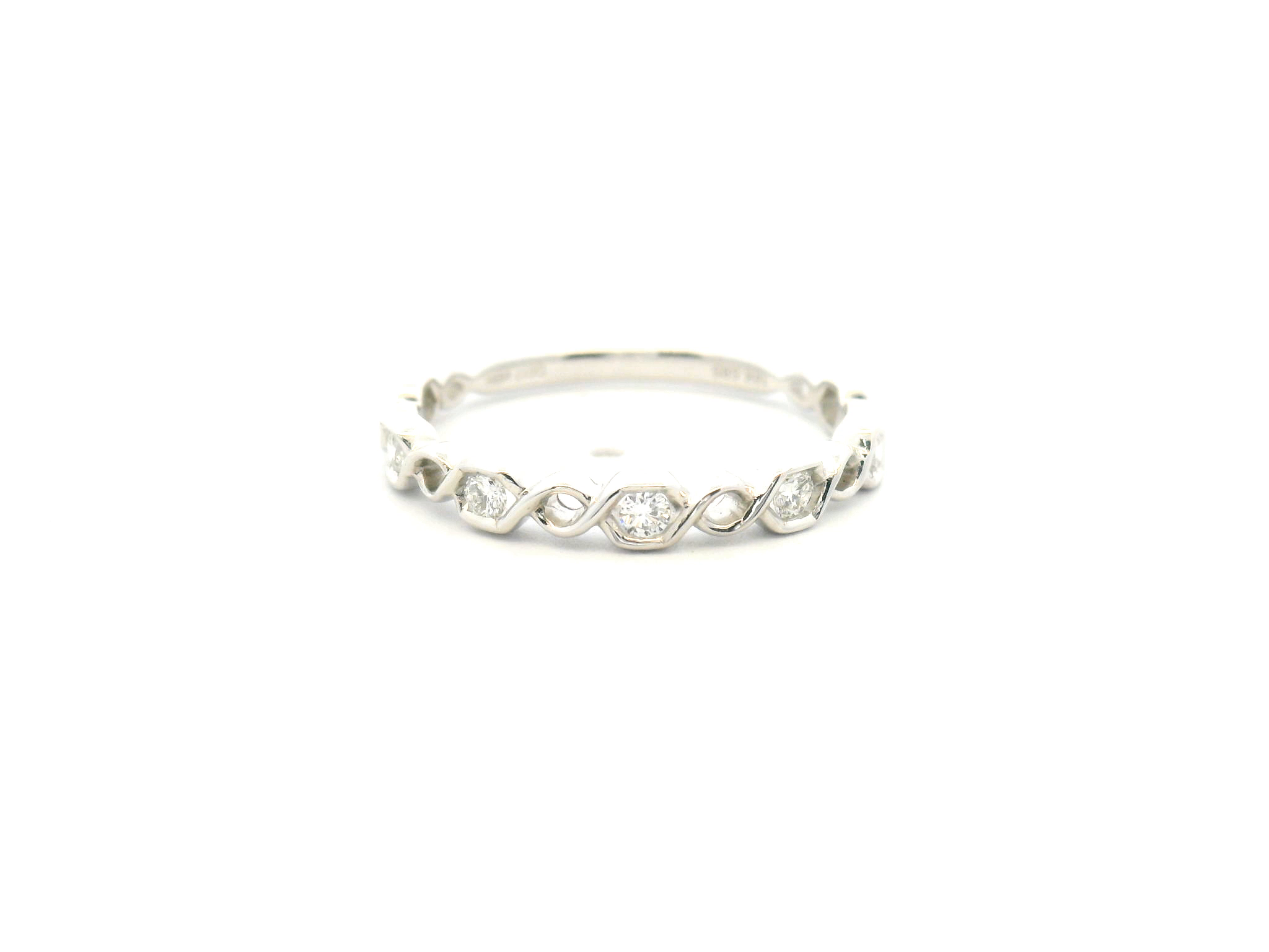 Diamond Infinity Twist Wedding Band