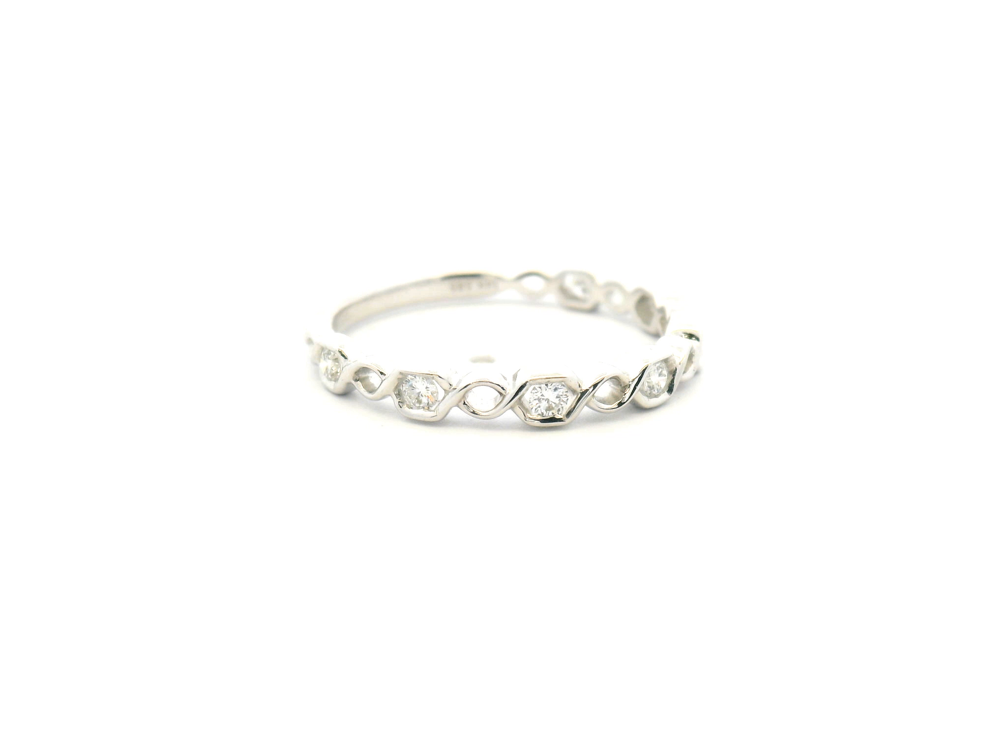 Diamond Infinity Twist Wedding Band