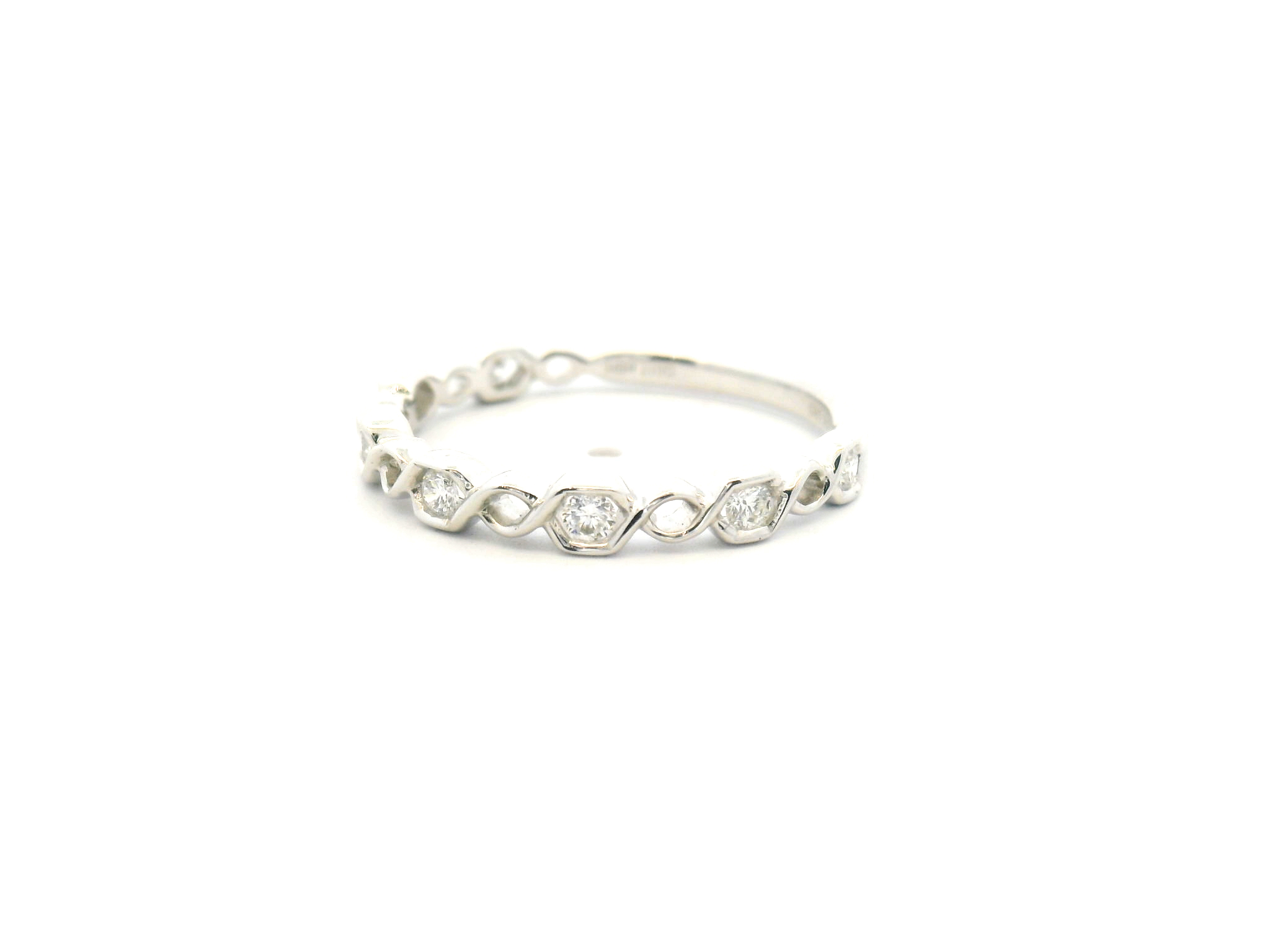 Diamond Infinity Twist Wedding Band