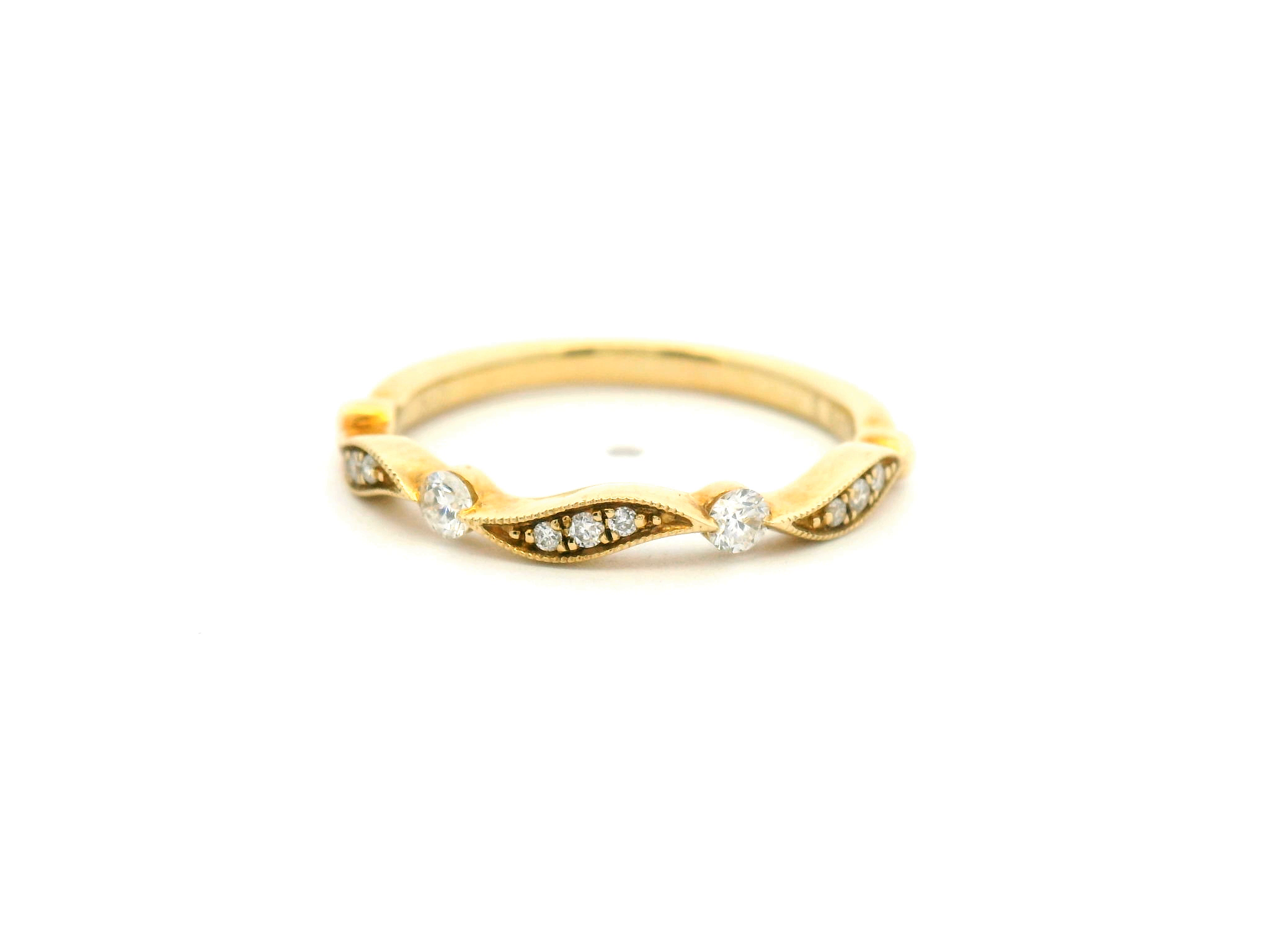 Diamond Wave Accent Wedding Band