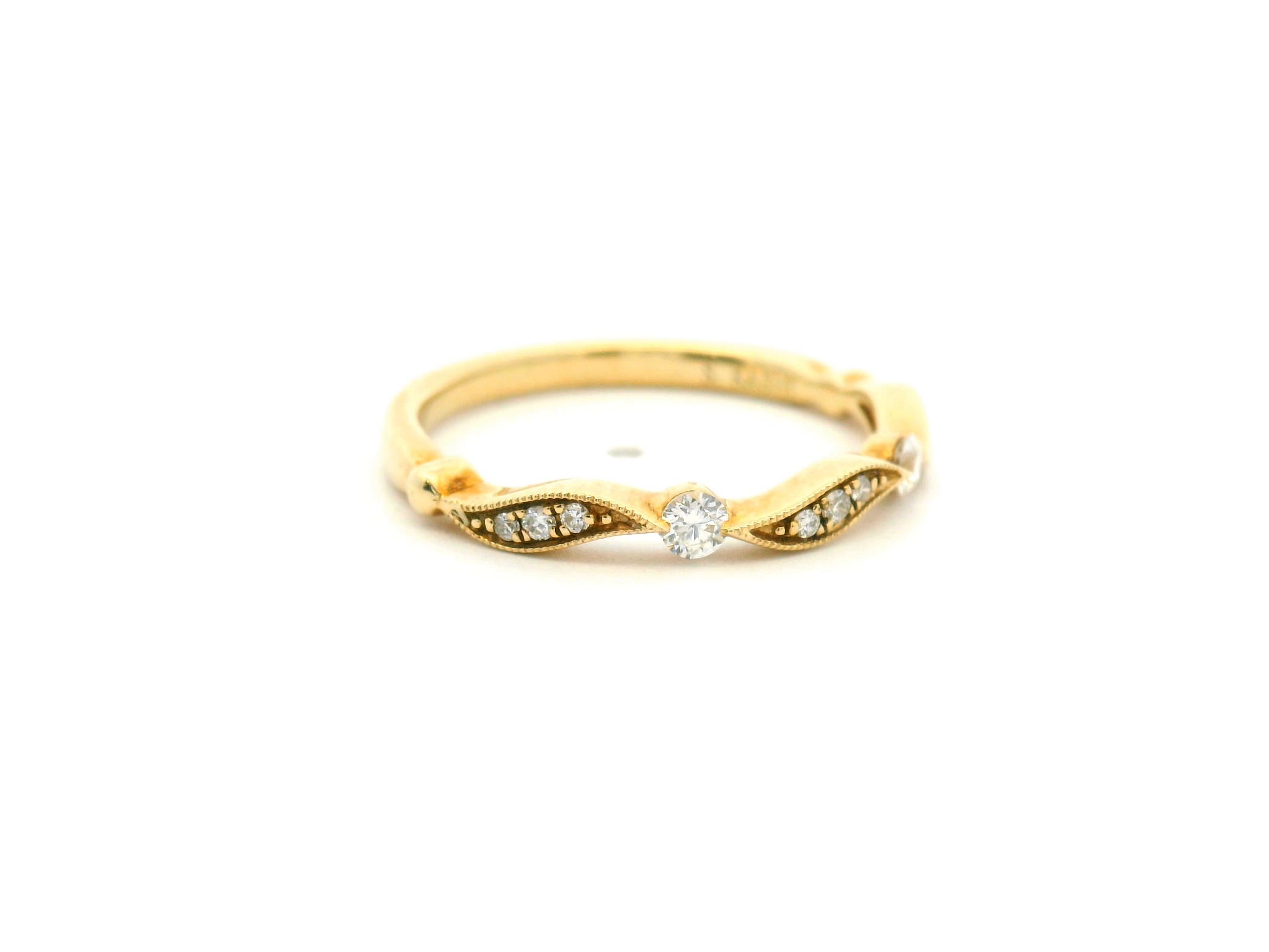 Diamond Wave Accent Wedding Band