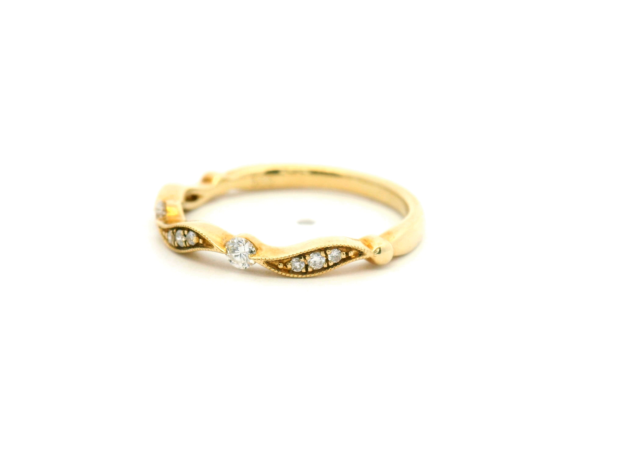 Diamond Wave Accent Wedding Band