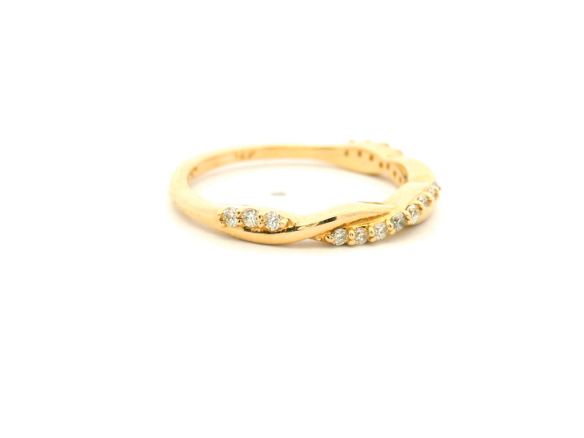 Diamond Twist Wedding Band