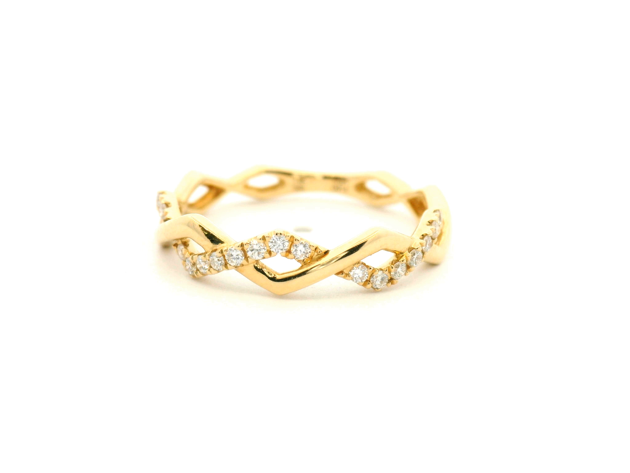 Diamond Twist Wedding Band