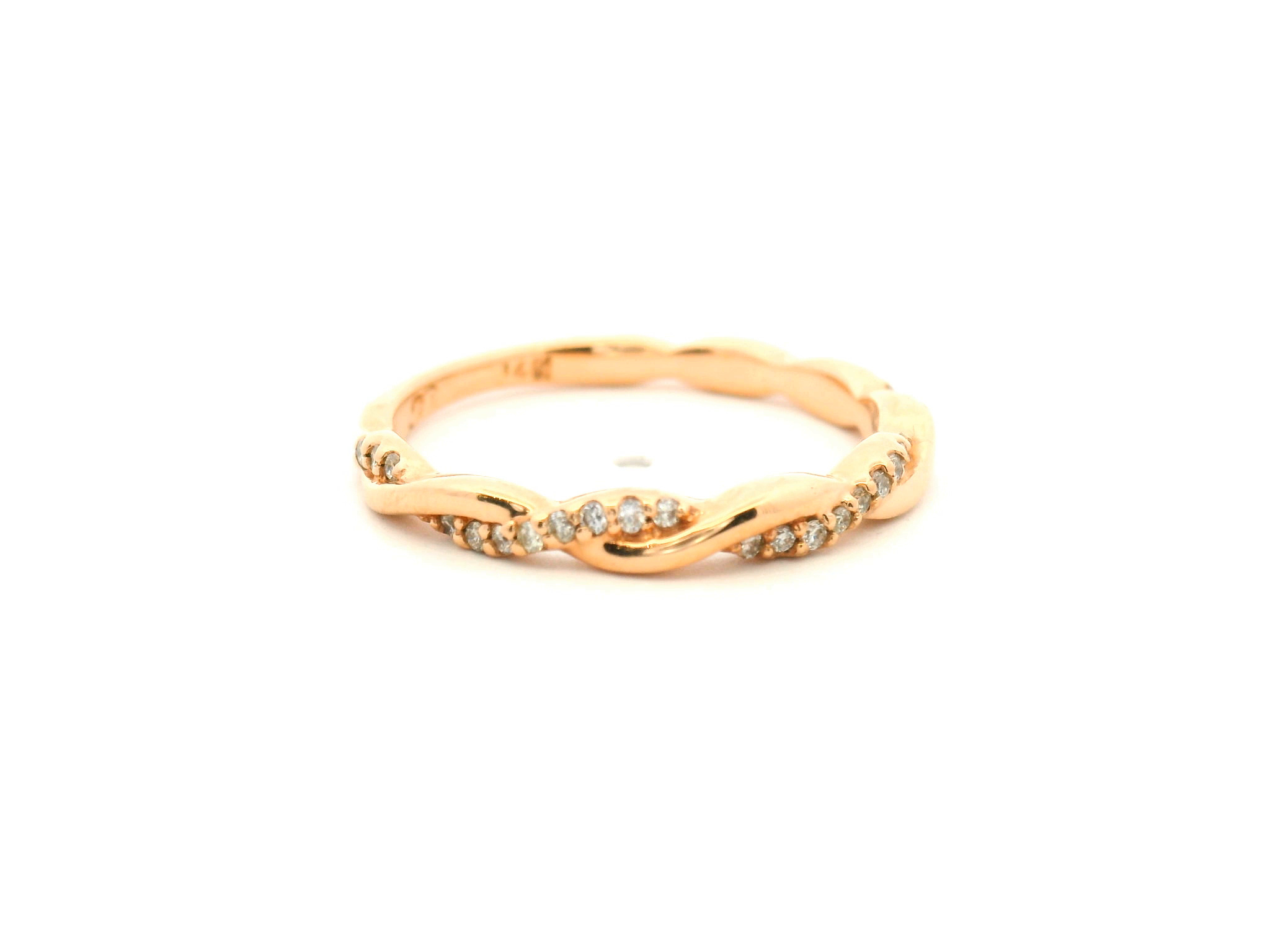 Diamond Twist Wedding Band