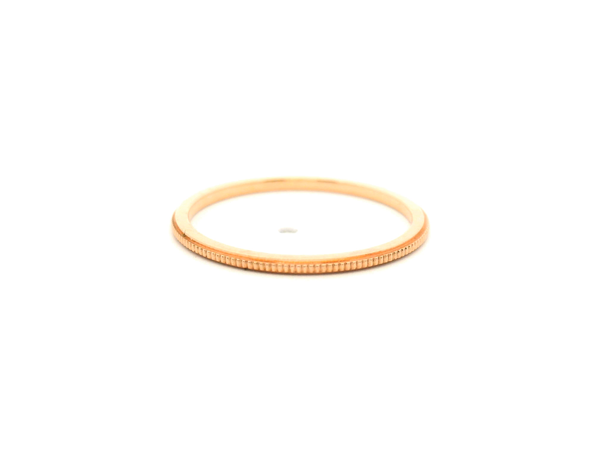 Ridged Rose Gold Wedding Band