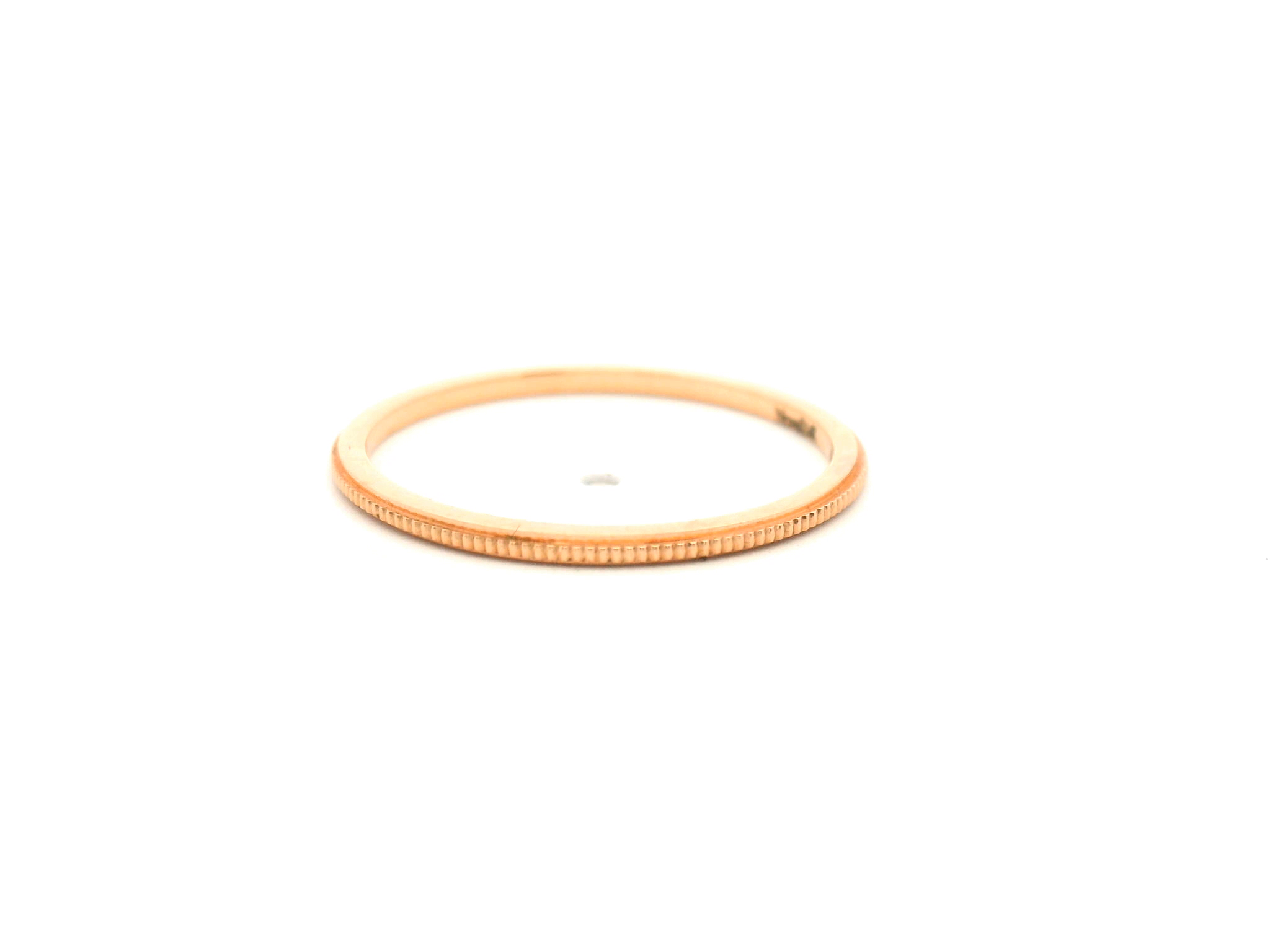 Ridged Rose Gold Wedding Band
