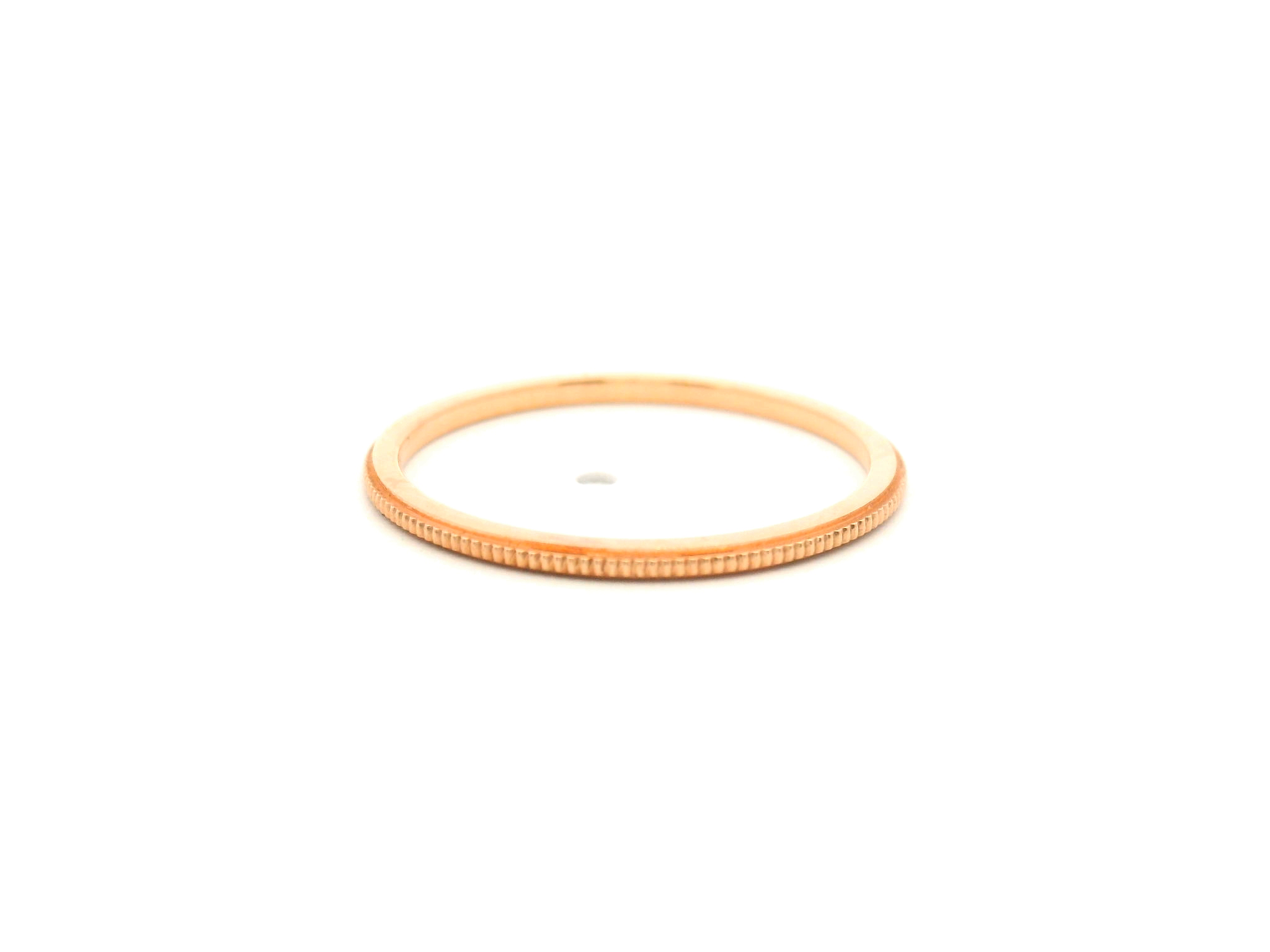 Ridged Rose Gold Wedding Band