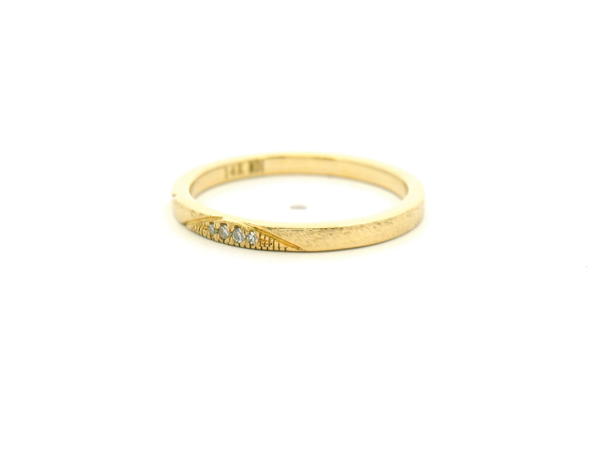 Diamond Accent Textured Wedding Band
