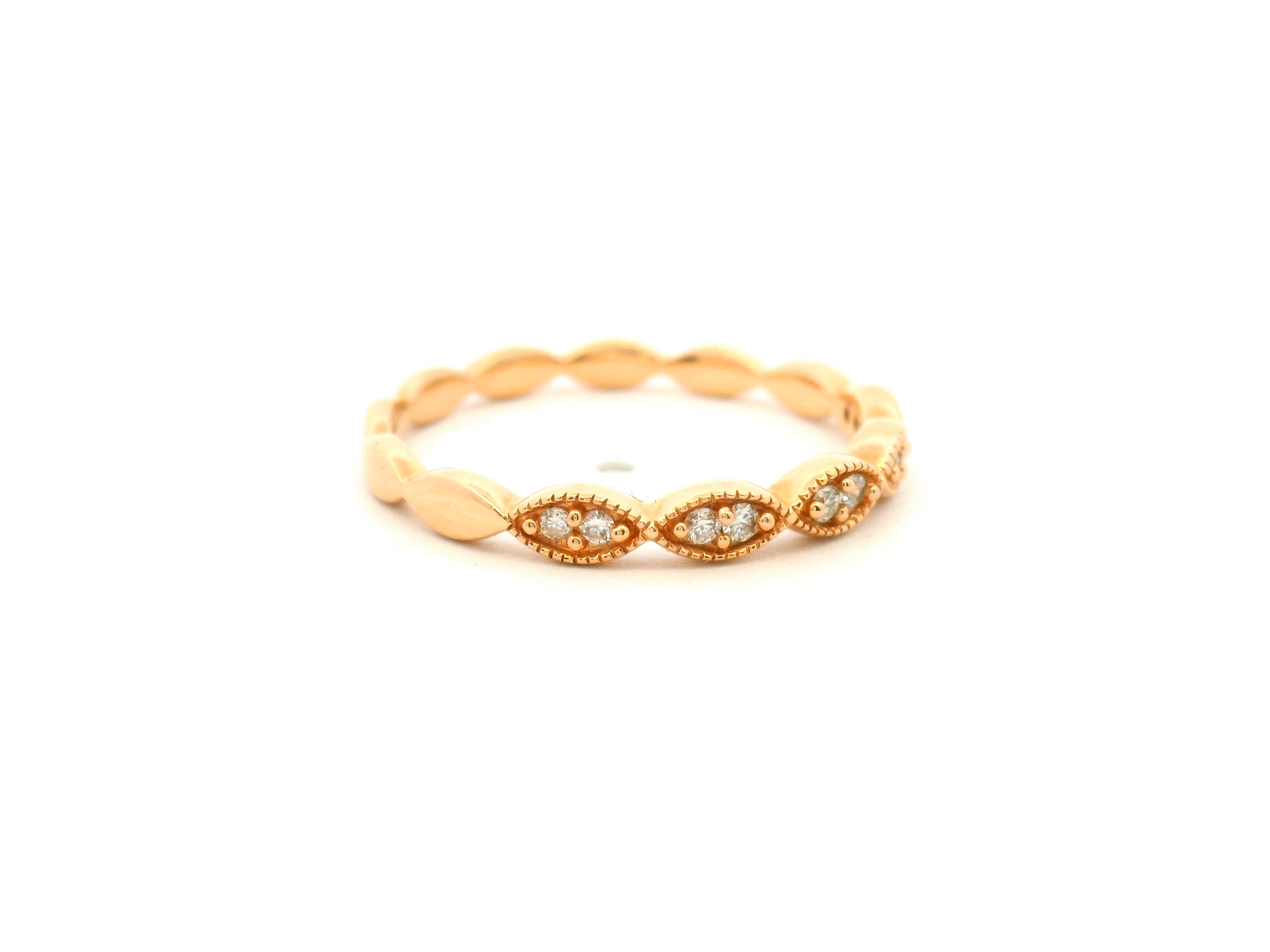 Diamond Milgrain Wedding Band