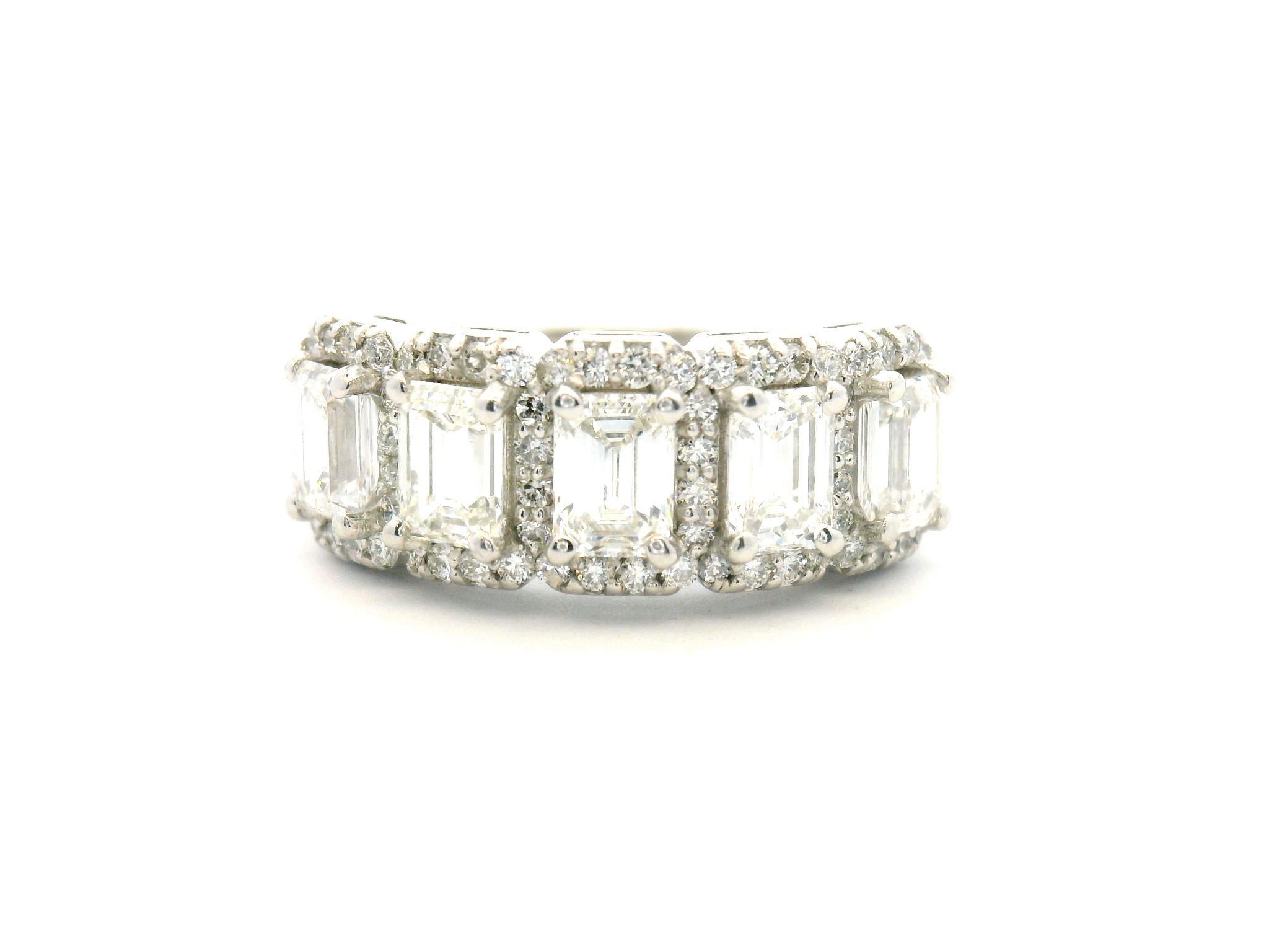 Emerald Cut Diamond Halo Fashion Ring