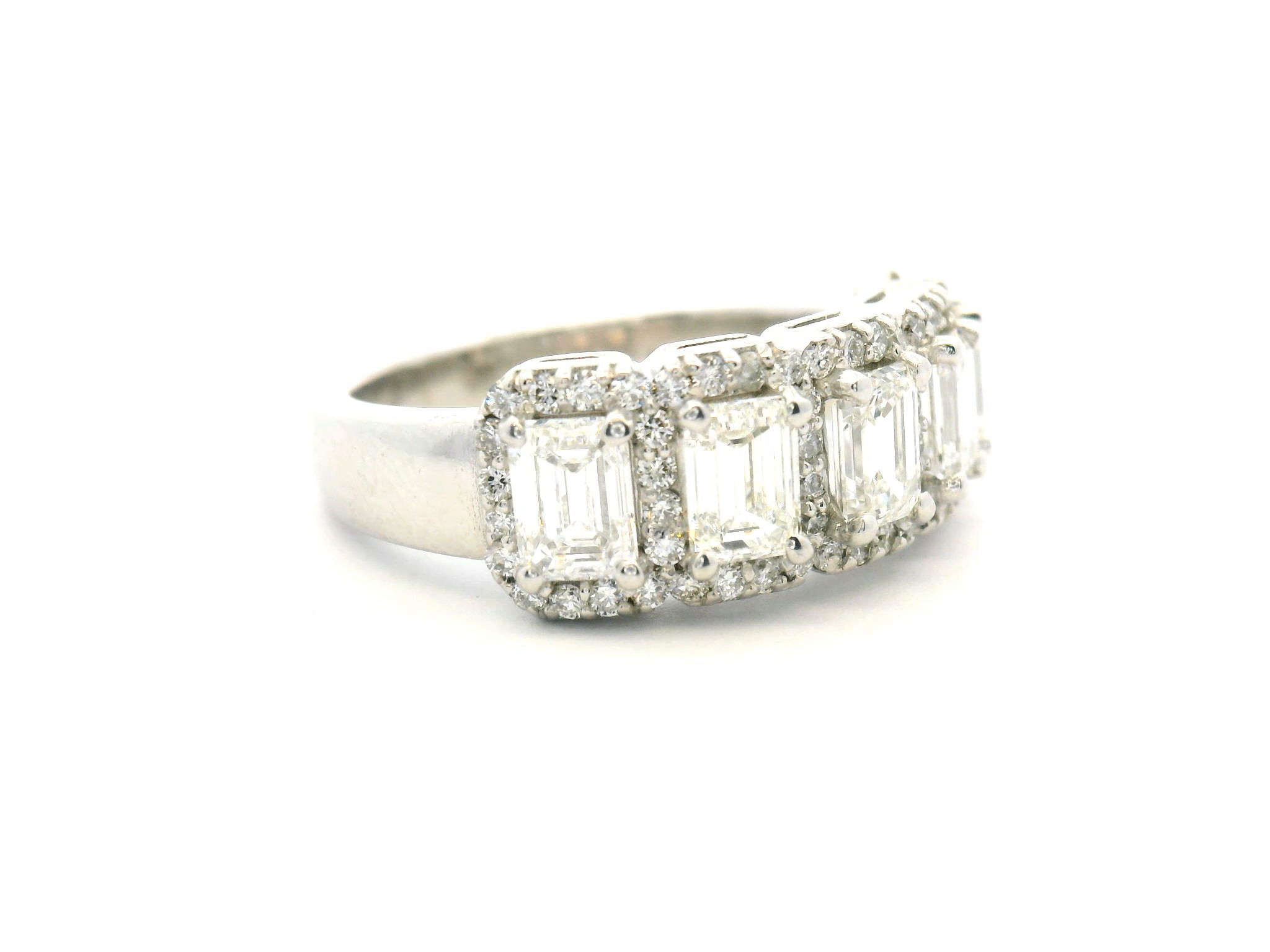 Emerald Cut Diamond Halo Fashion Ring