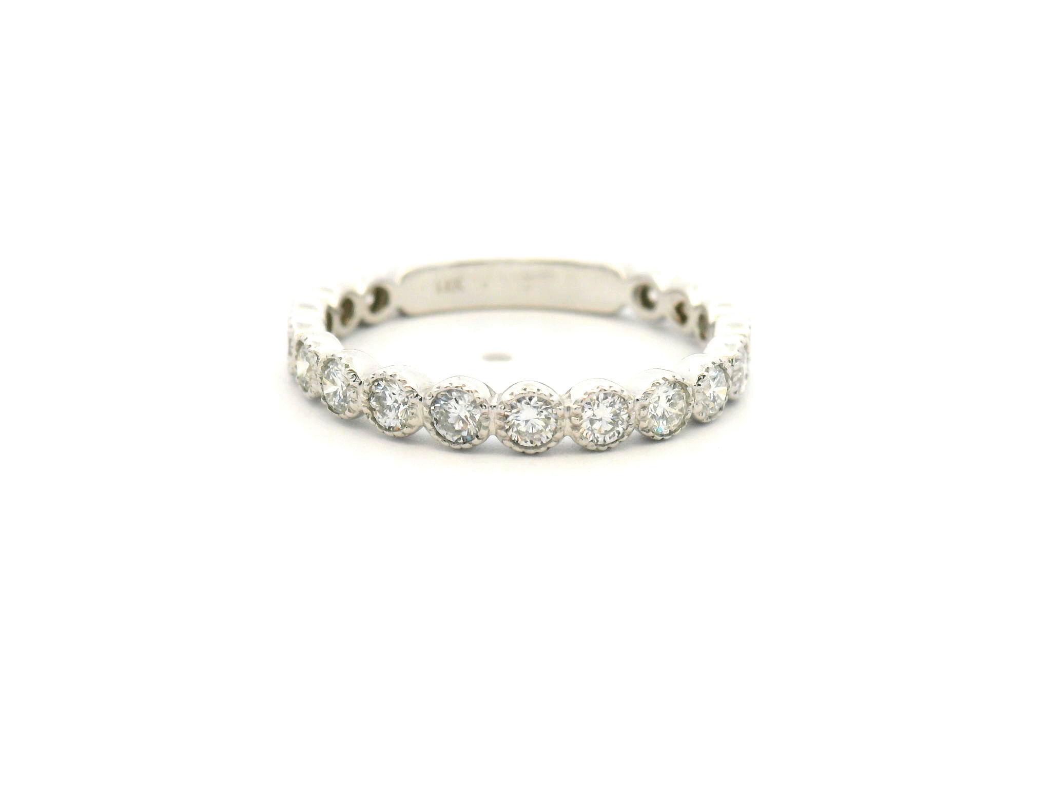 Bezel Set Round Diamond Milgrain Band