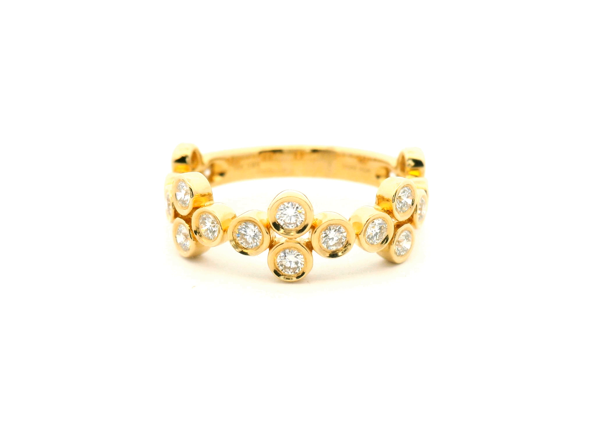 Bezel Set Round Diamond Cluster Fashion Ring