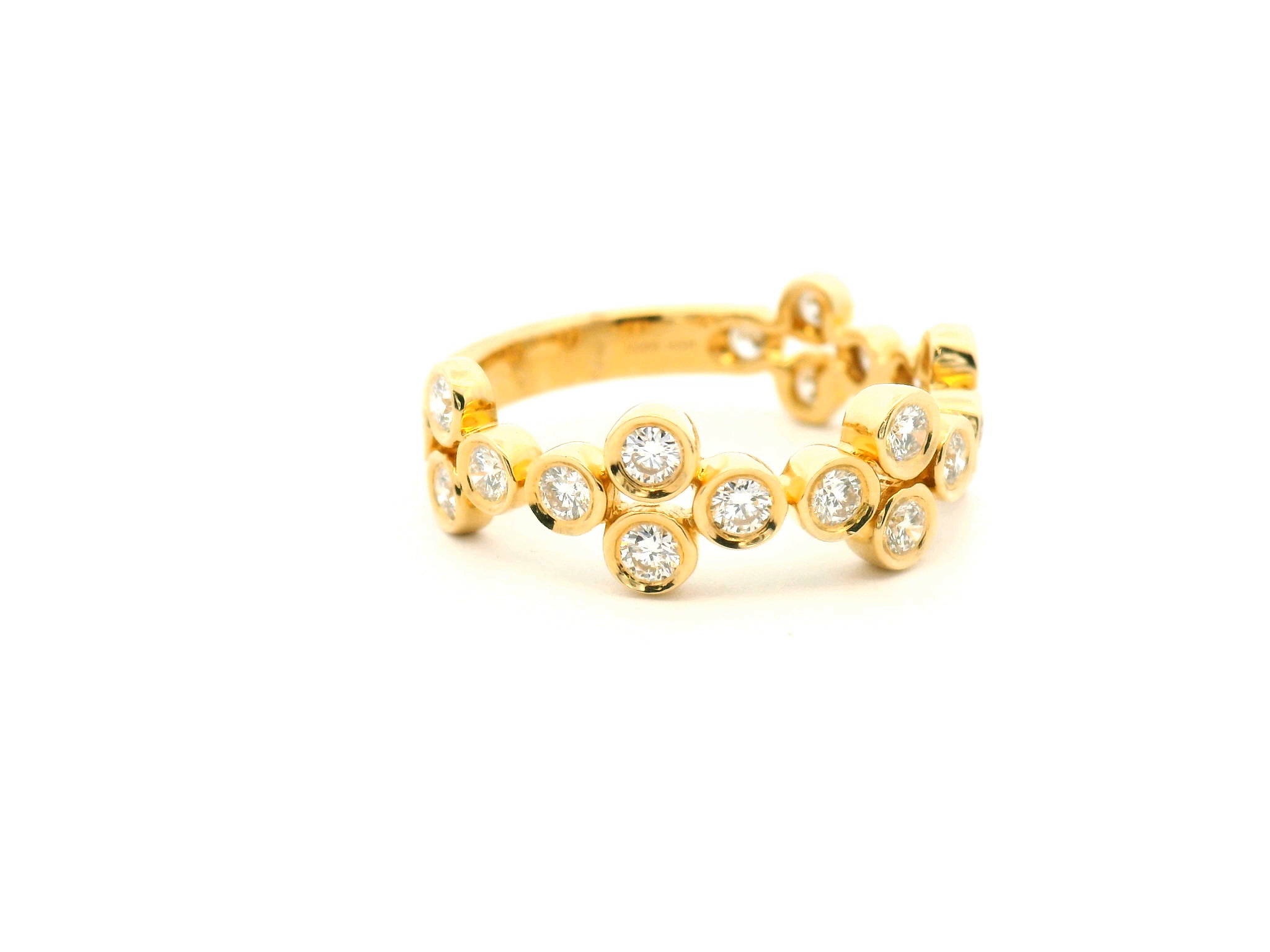 Bezel Set Round Diamond Cluster Fashion Ring