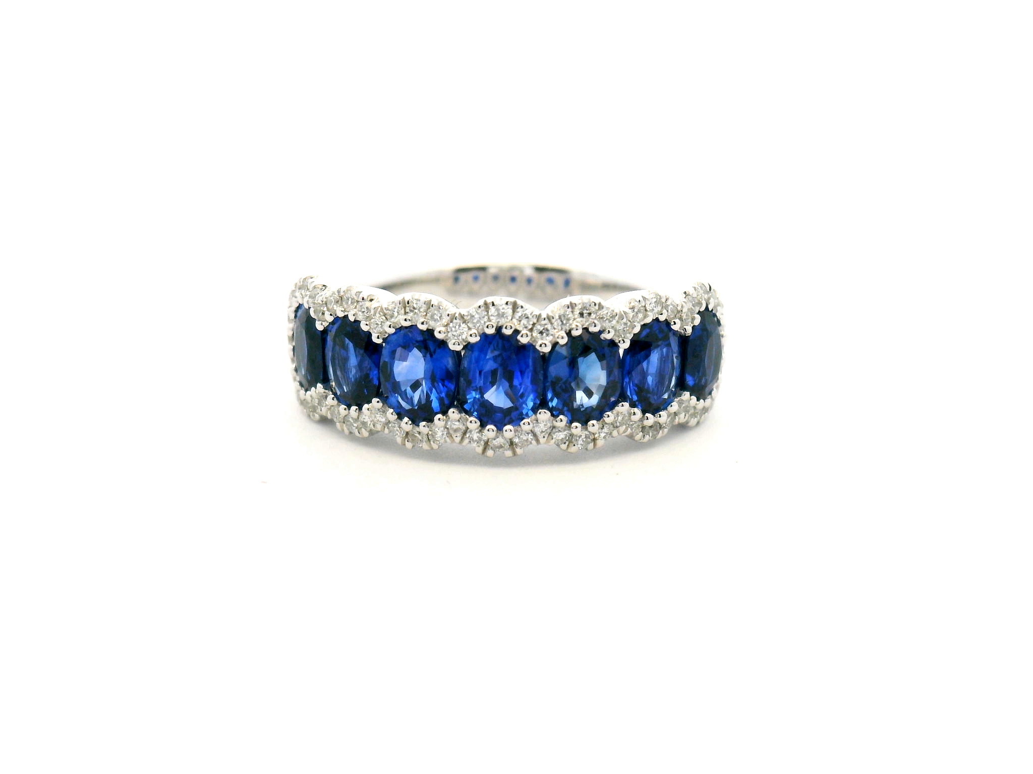 Sapphire and Diamond Border Fashion Ring