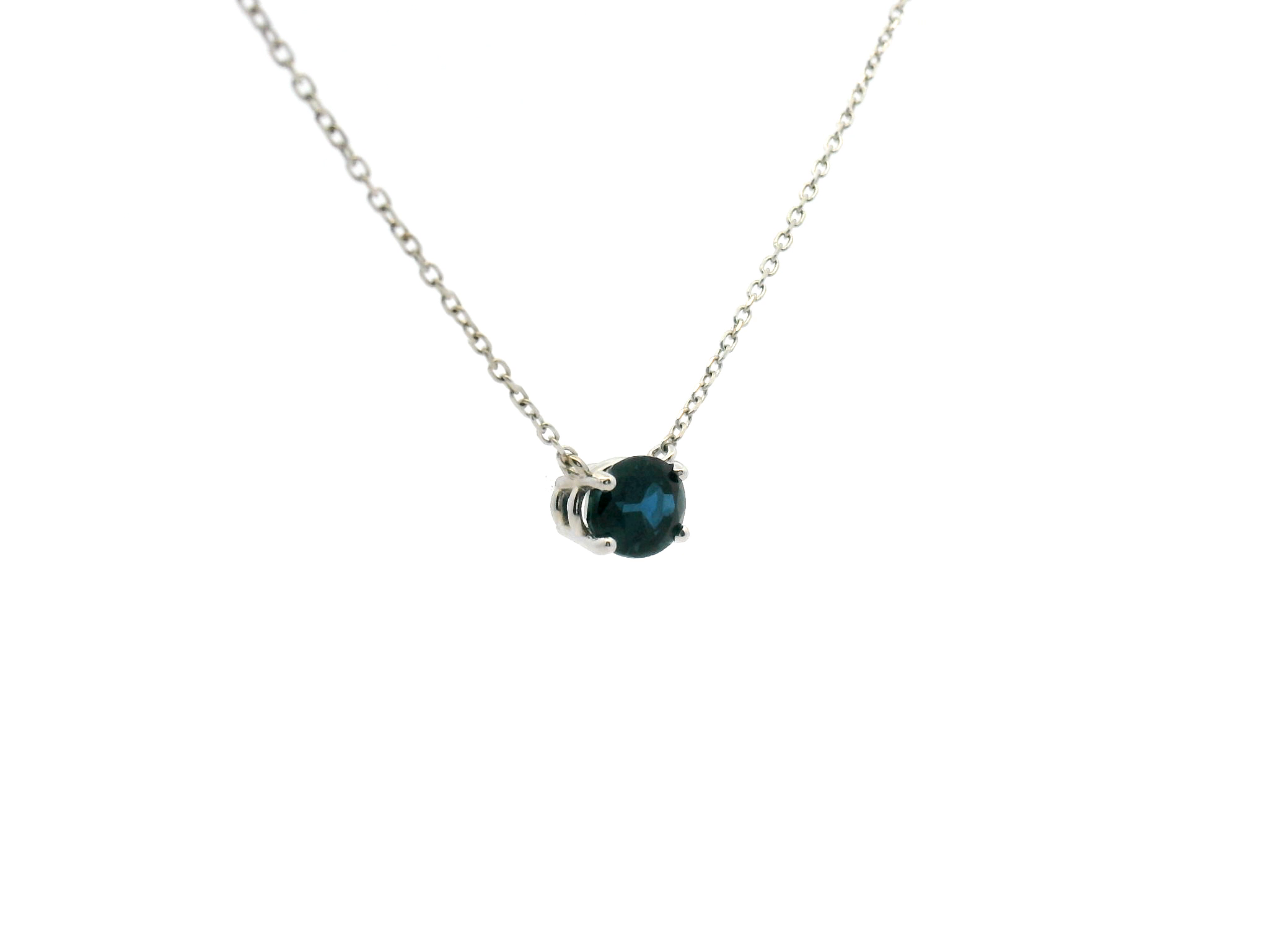 Oval Sapphire Stationary Pendant Necklace