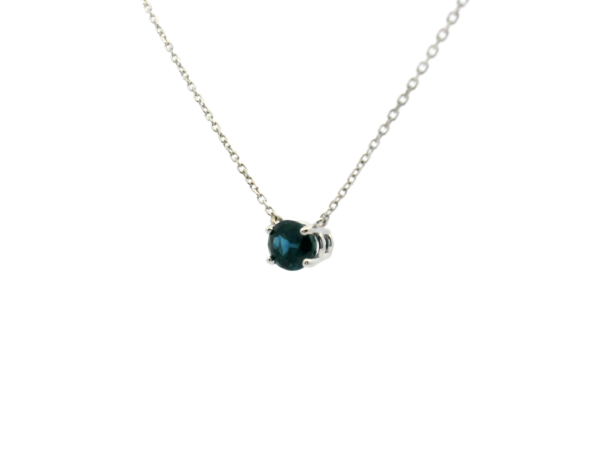 Oval Sapphire Stationary Pendant Necklace