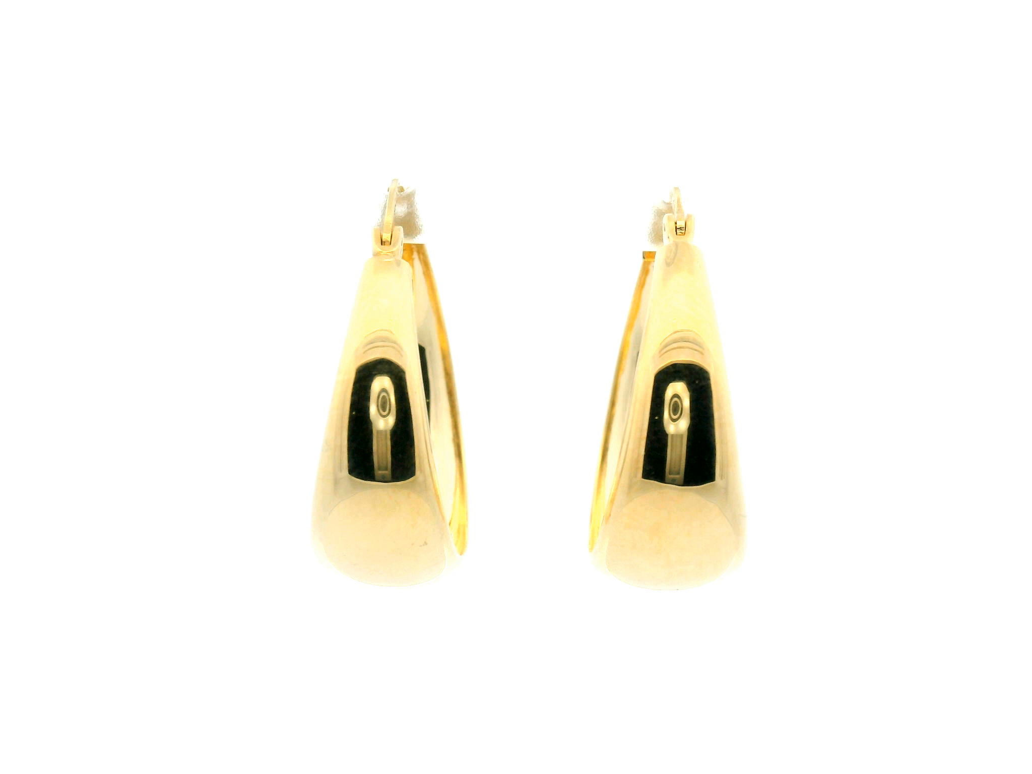 Tapered Yellow Gold Hoop Earrings