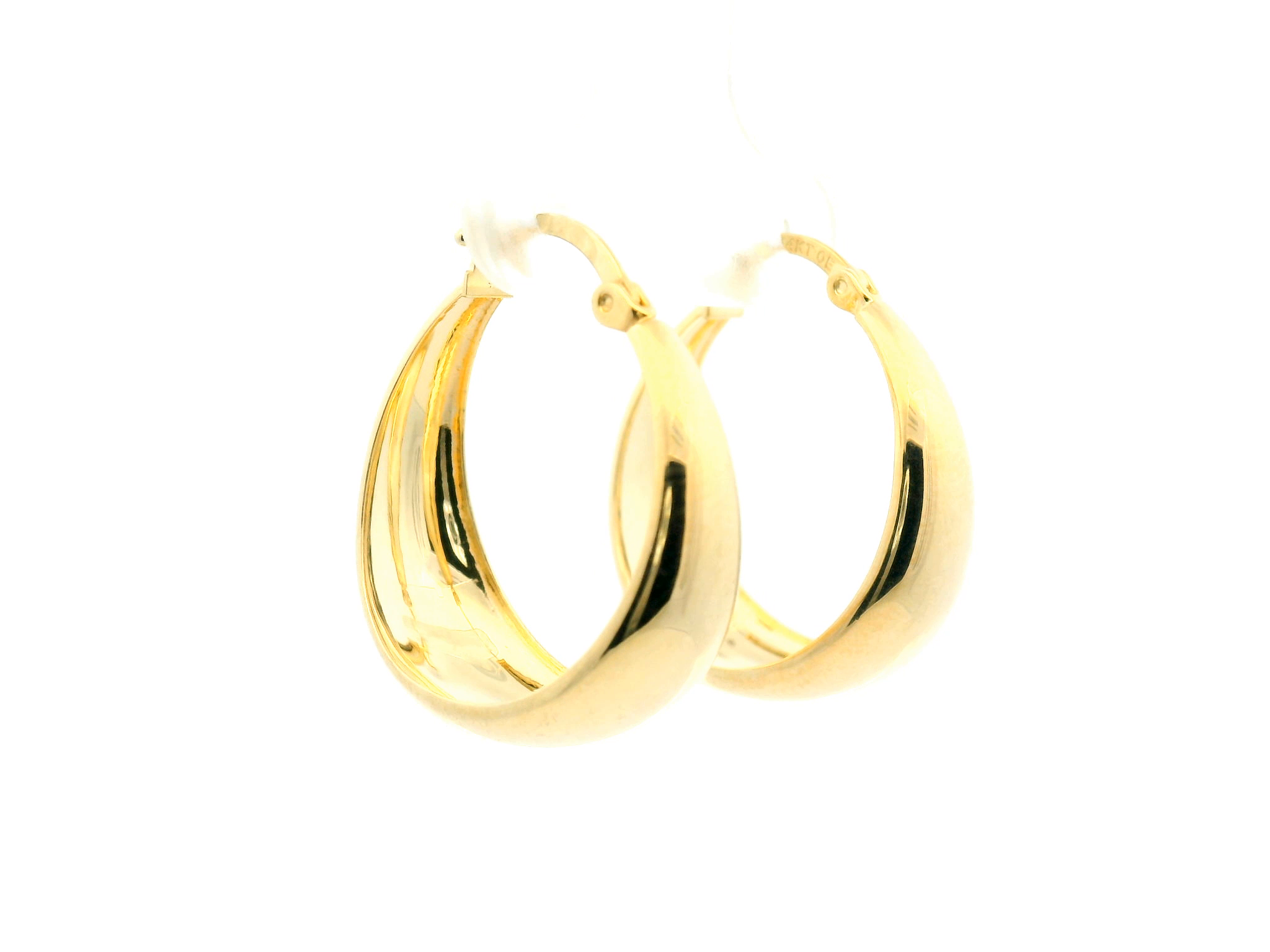Tapered Yellow Gold Hoop Earrings